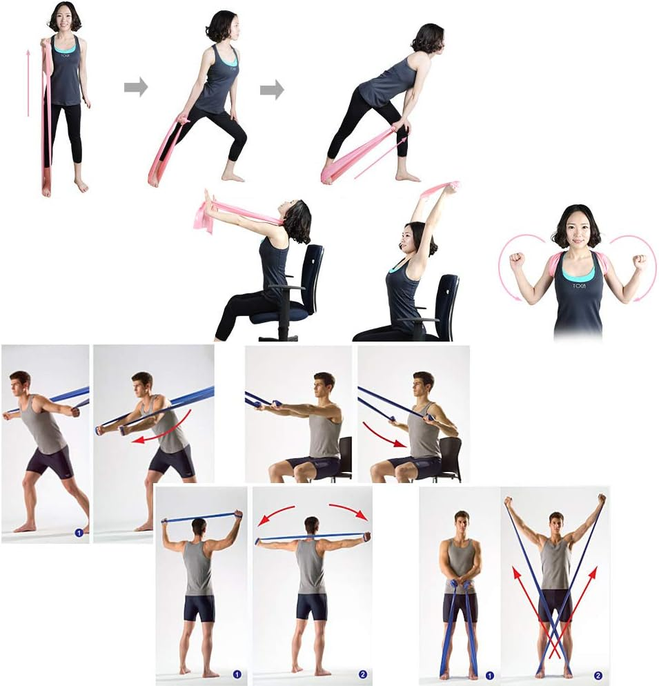 Yoga Band Exercise Workout Stretch for Physical Fitness Pilates Strength Training Natural Latex Rubber with Good Elasticity to Target Muscles and Improve Gestures image number 5