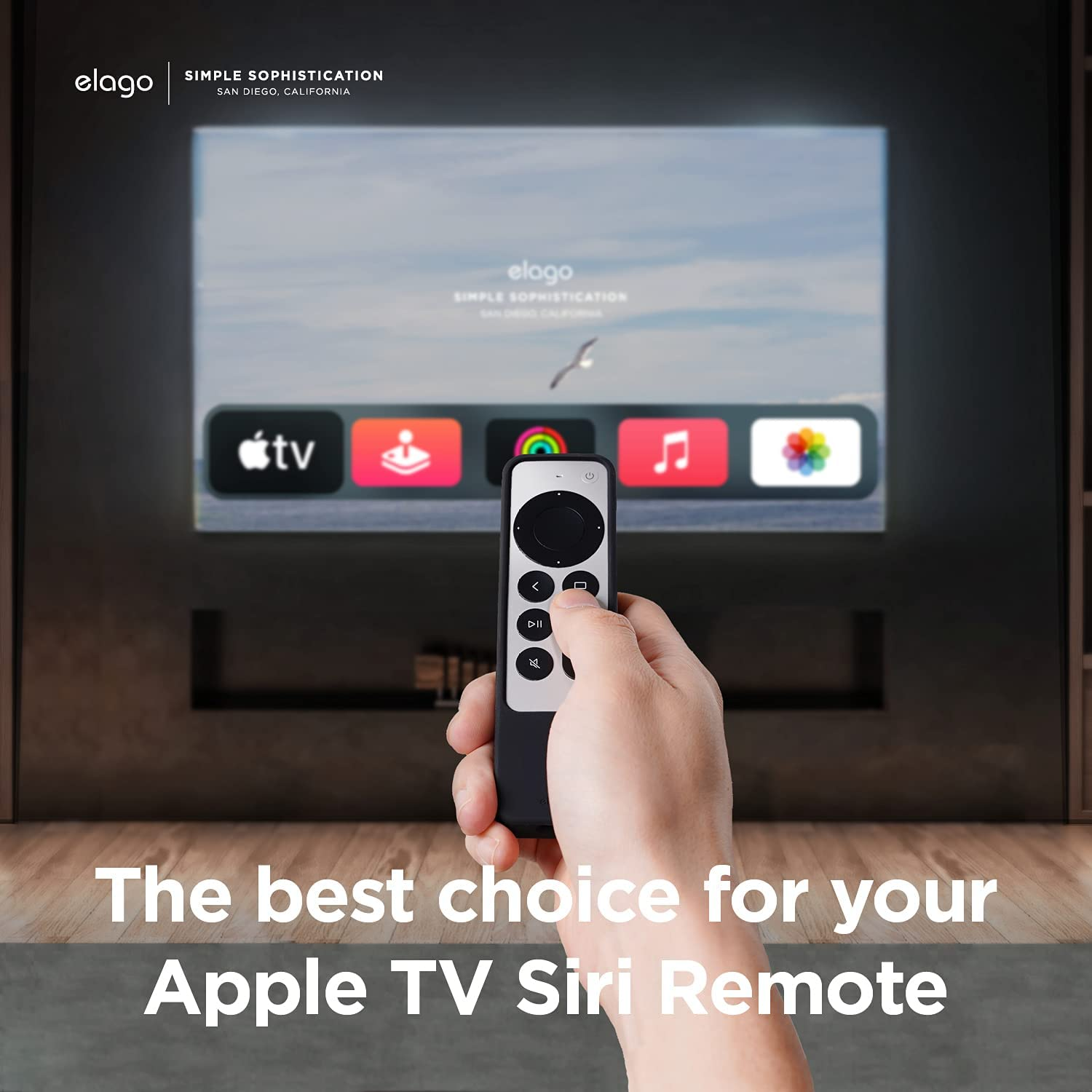 Elago R2 Slim Case Compatible with Apple TV 4K Siri Remote 3Rd Generation (2022) and 2Nd Generation (2021) - Slim Design, Light Weight, Scratch-Free Silicone, Shock Absorption (Nightglow Blue) - Black image number 6