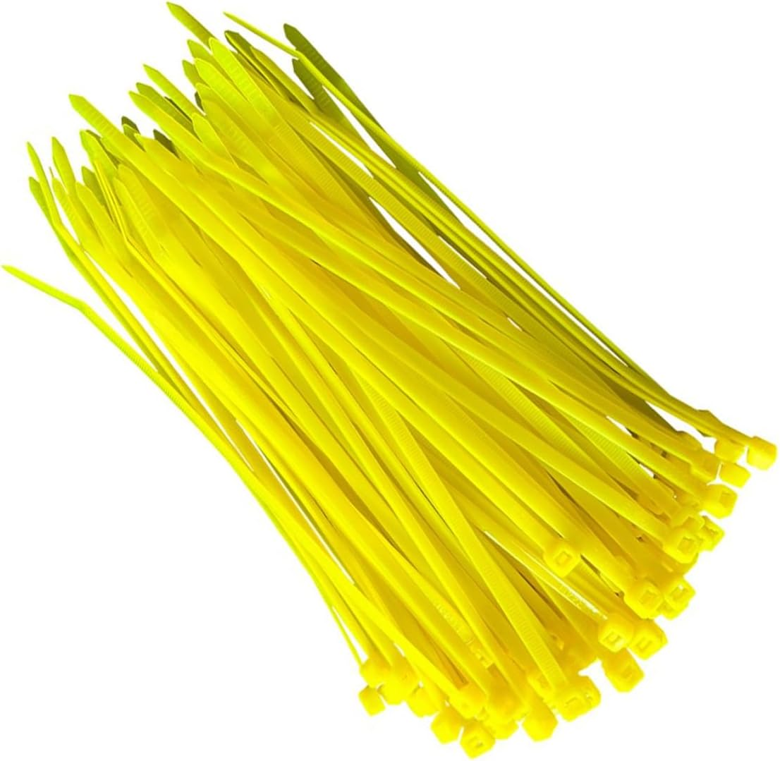 Nylon Cable Ties 7.2 X 500 Mm (20 Units) in Yellow, Ideal for Organizing Cables and Securing Objects Effectively. image number 3