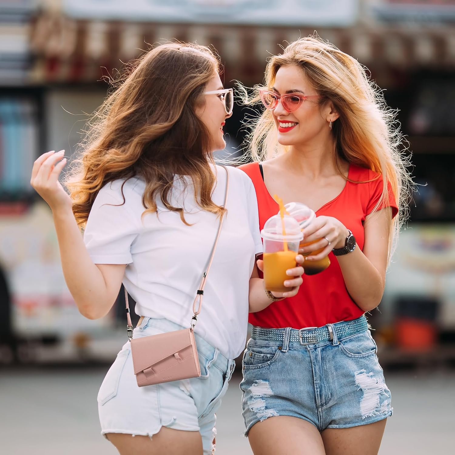 VULKIT Passport Holder Wallet for Travel, RFID Blocking Leather Passport Card Cover Case Travel Essentials with Lanyard for Men and Women Pink - Brown image number 5