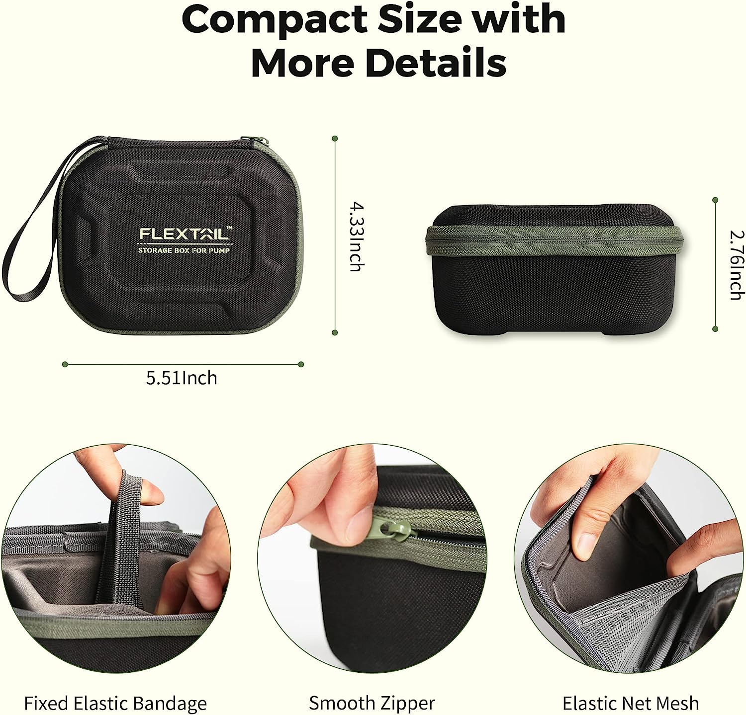 FLEXTAILGEAR Portable Air Pump Case, Rigid Polypropylene Material，Compatible with TYX/TY2X/MP2PRO/MP2PLUS, Storage Holder for Nozzle and Charging Cable (Case Only) image number 2