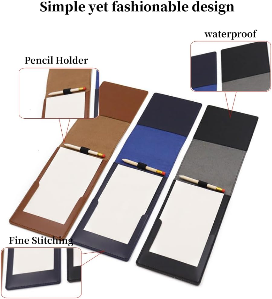 Golf Scorecard Holder, Golf Scorecard Book, Golf Notebook Holder, Golf Yardage Book Cover,Leather Yardage Book Cover for Golfers Practicing,Fits Back Pocket Perfect for Holding - Black image number 6