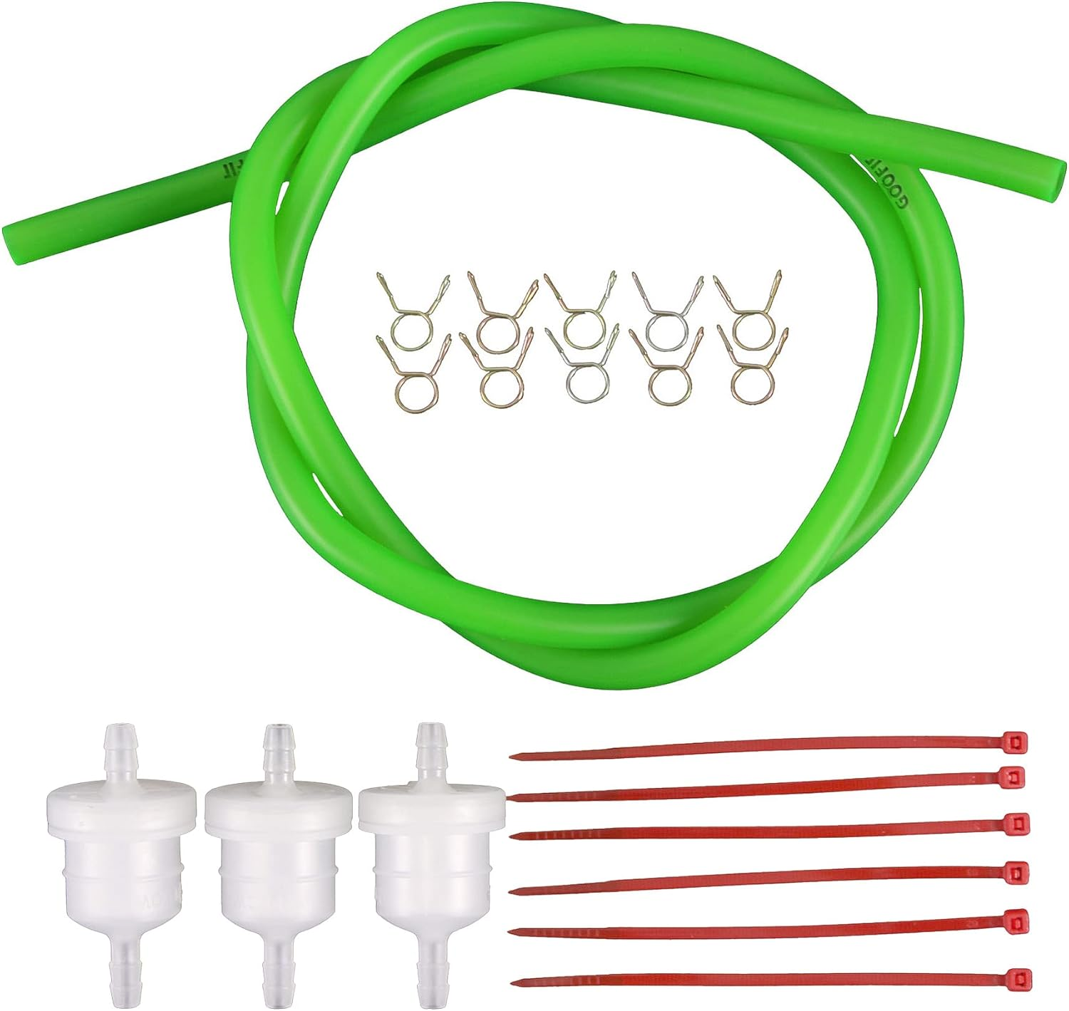 GOOFIT Gas Filter with 4Mm Inner Diameter Fuel Hose for Universal Motorcycle Dirt Bike (Green)