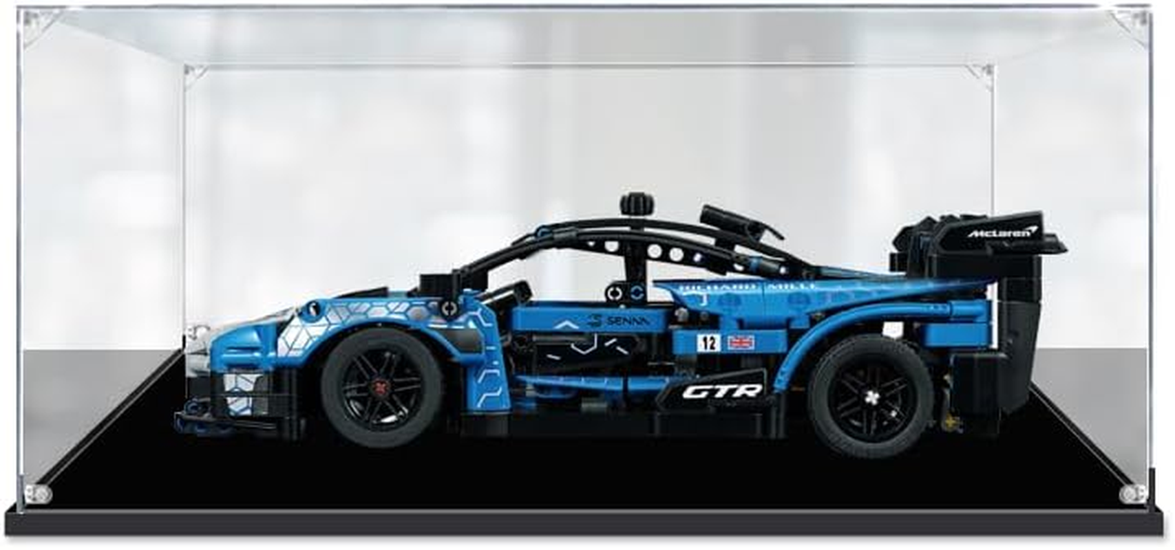 Acrylic Display Case for  10265 Ford Mustang, 10300 Back to the Future Time Machine, 42123 Mclaren Senna GTR, 10321 Corvette, 60289 and 75380 Dustproof Protection Clear Showcase image number 6