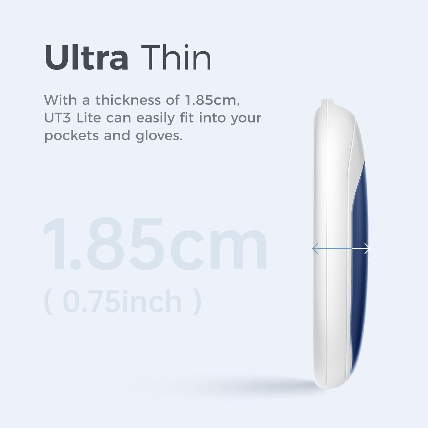 OCOOPA Magnetic Rechargeable Hand Warmers 2 Pack, Ultrathin Electric Handwarmers, Portable Pocket-Sized Heater,Perfect Gifts for Men, Women Purse Must Haves, Union UT3 Lite image number 2