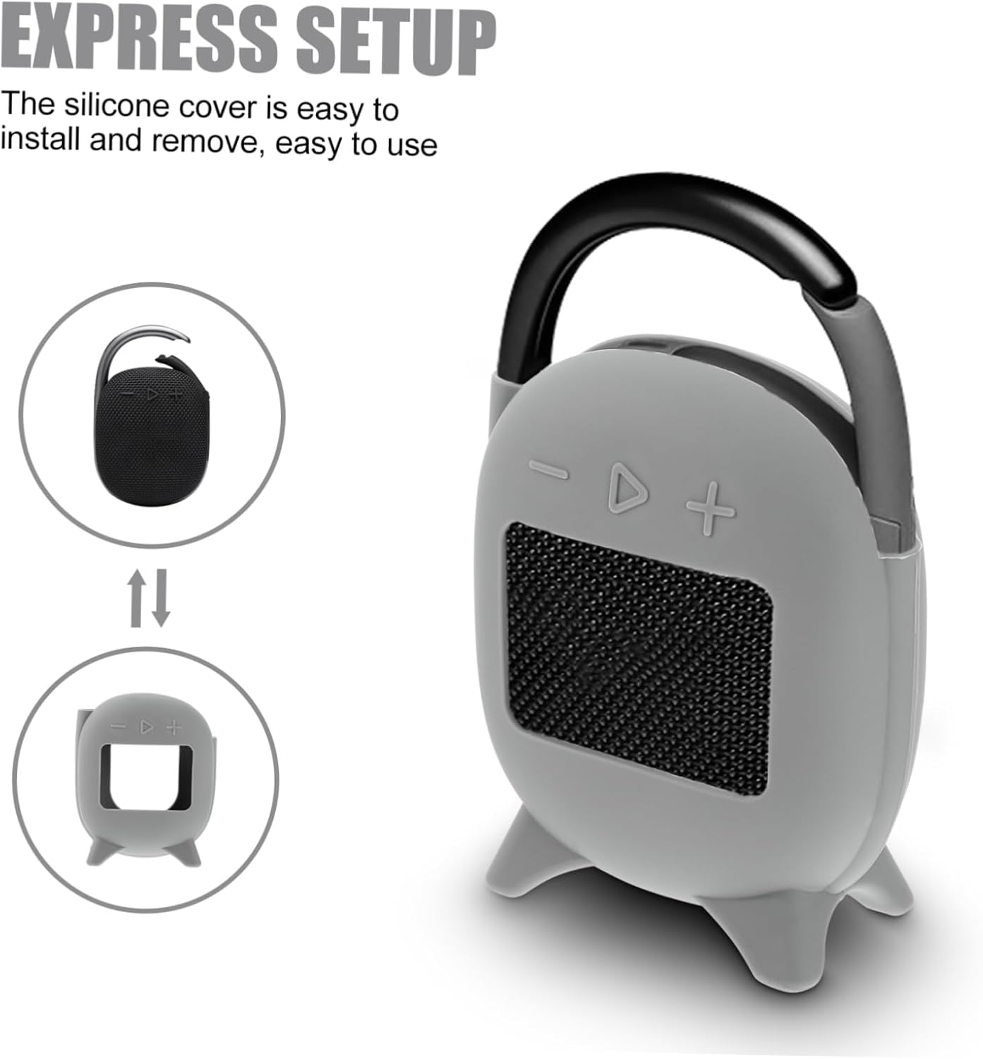 OSOLADY Silicone Cover for Wireless Speaker Compact Portable Speaker Case Storage Protection Sleeve for Clip image number 2