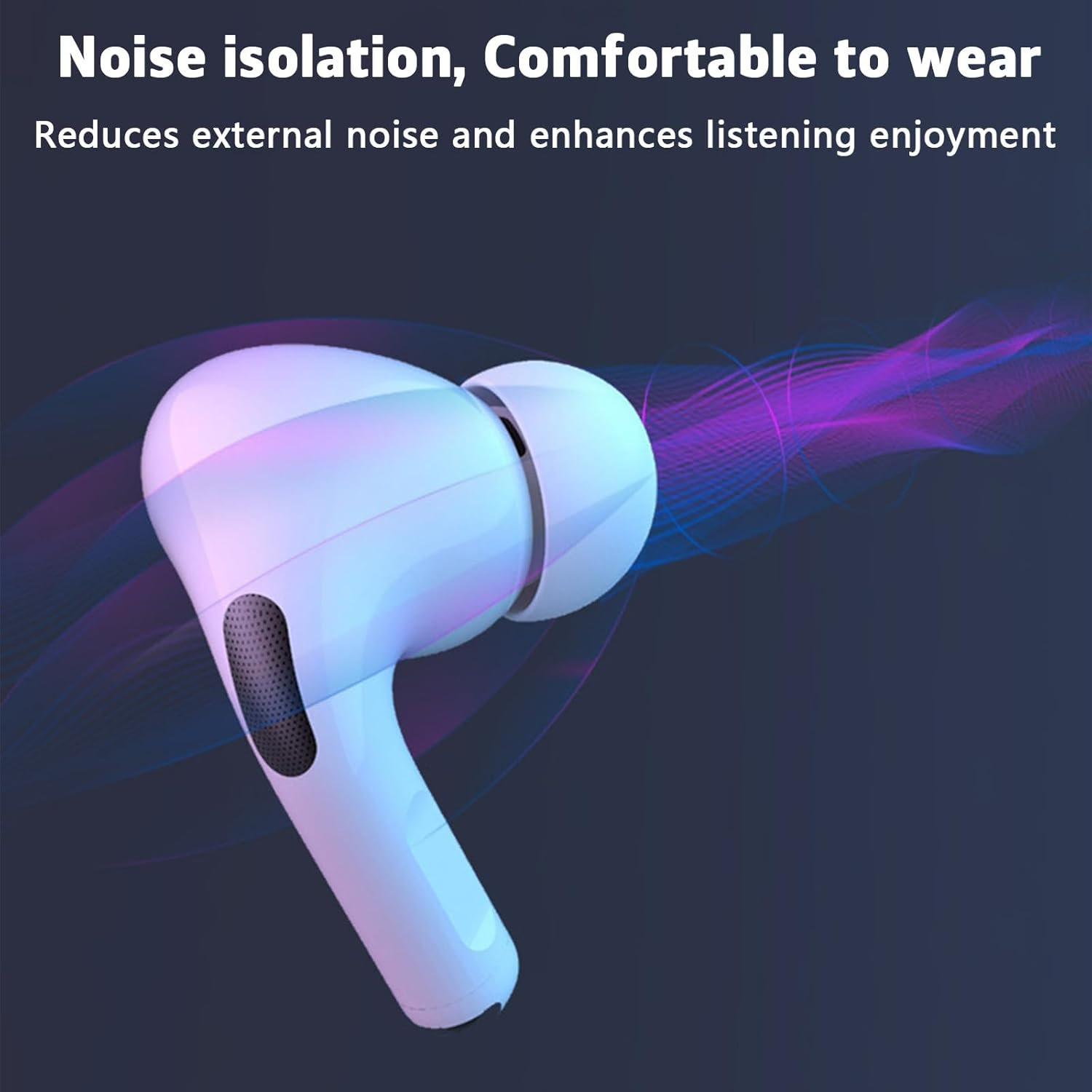 3 Pairs Replacement Ear Tips for Airpods Pro 1/2 with Portable Storage Case with Noise Reduction Holes，Anti-Slip Soft Silicone Earbud Tips for Airpods Pro，Different Sizes (S/M/L) image number 2