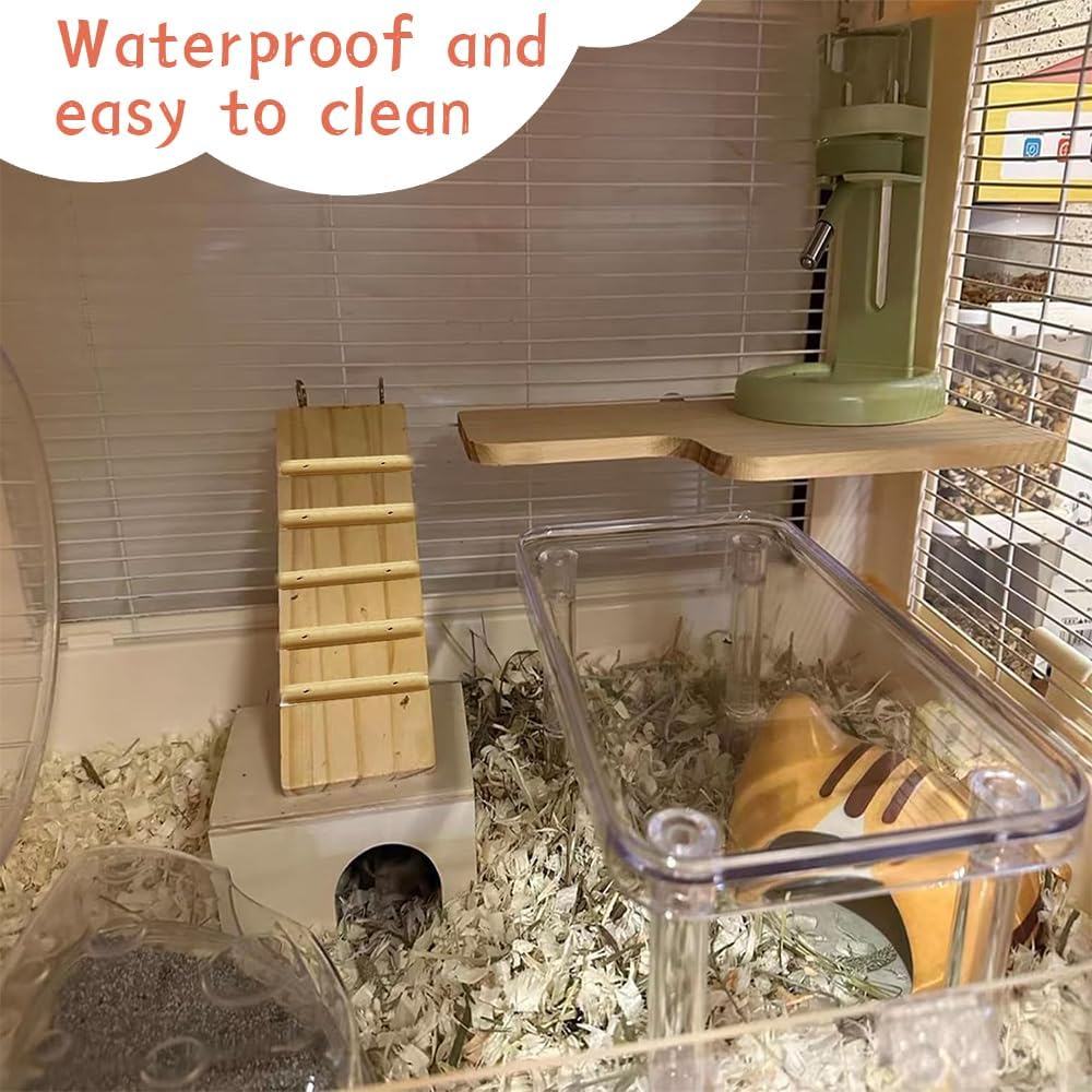 2 Sets Hamster Platform Cage Accessories, Small Pet Plastic Transparent Stand, Suitable for Gerbils, Mice, Chinchillas, Degus and Other Small Pets (Transparent) image number 2
