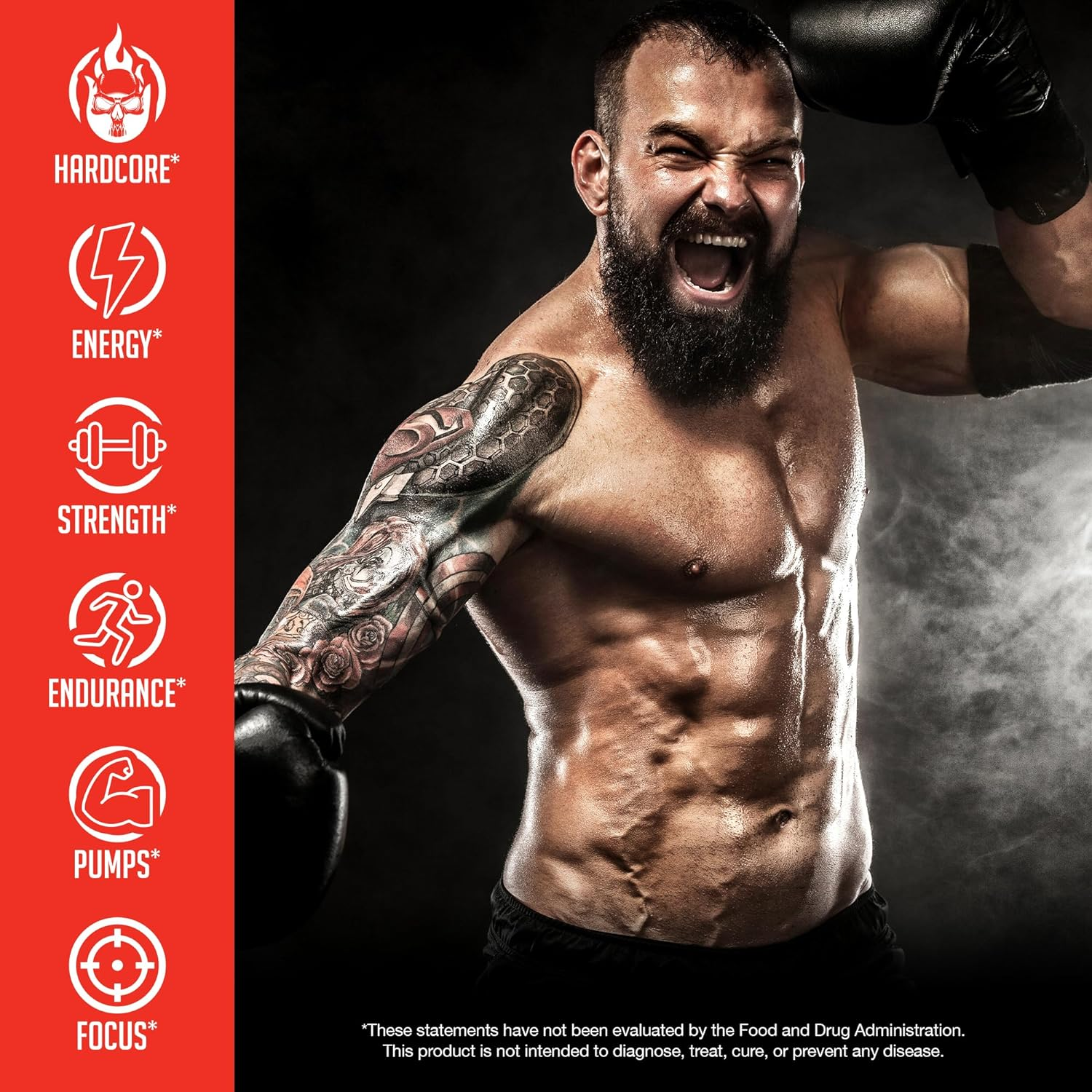 JNX Sports the Shadow! Hard Core Preworkout, a Better Pre Workout Stimulant - Electric Energy, Hypnotic Mental Focus, Superhuman Strength, 350Mg of Caffeine (Watermelon) - Watermelon image number 6