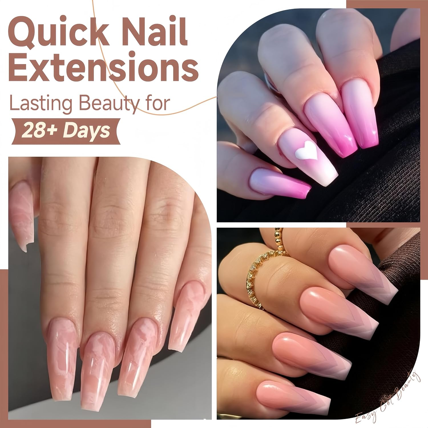 UNA GELLA Medium Coffin Nails Tips 504Pcs - Gel Nail Tips Coffin Acrylic Full Cover Pre-Buff Soft Gel Nail Tips Half Matte False Nails for Nail Extension Home DIY Salon 12 Sizes image number 3