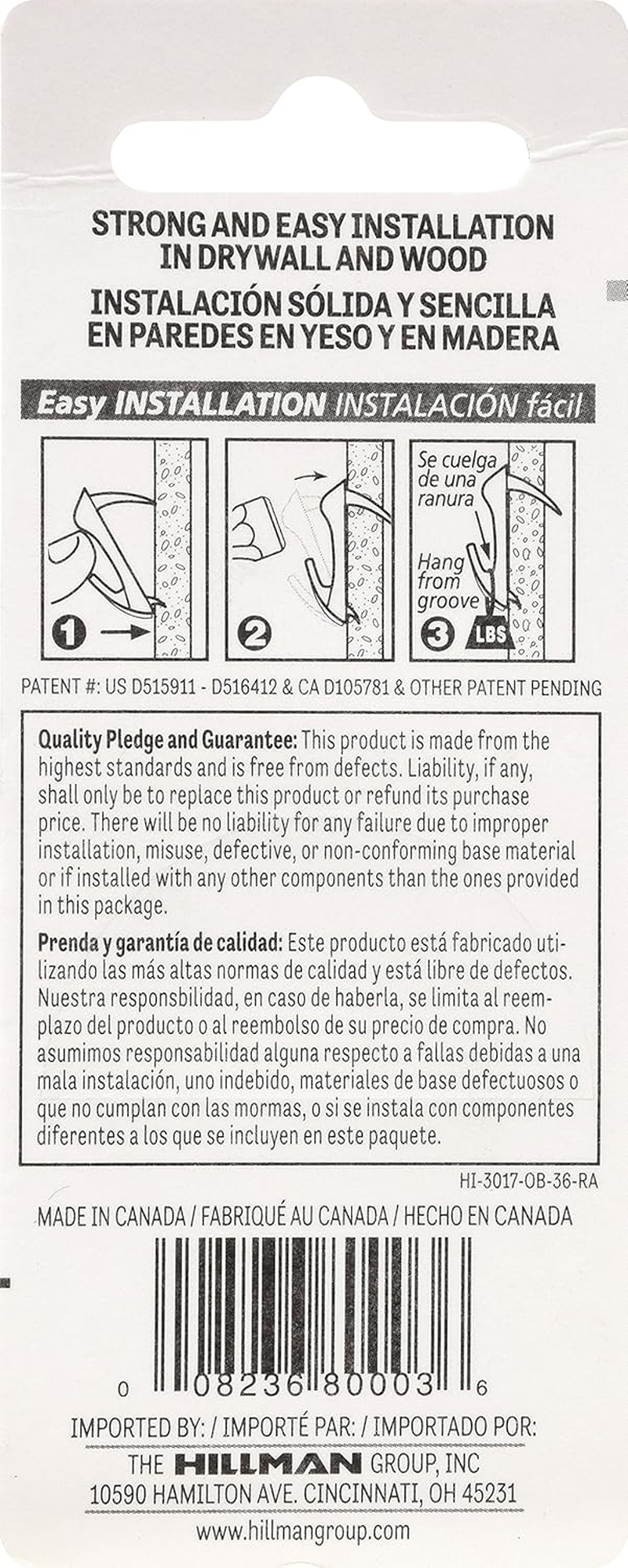 Hillman 122391 Small Wall Biter Picture Hangers White Finish 40Lbs Package of 4