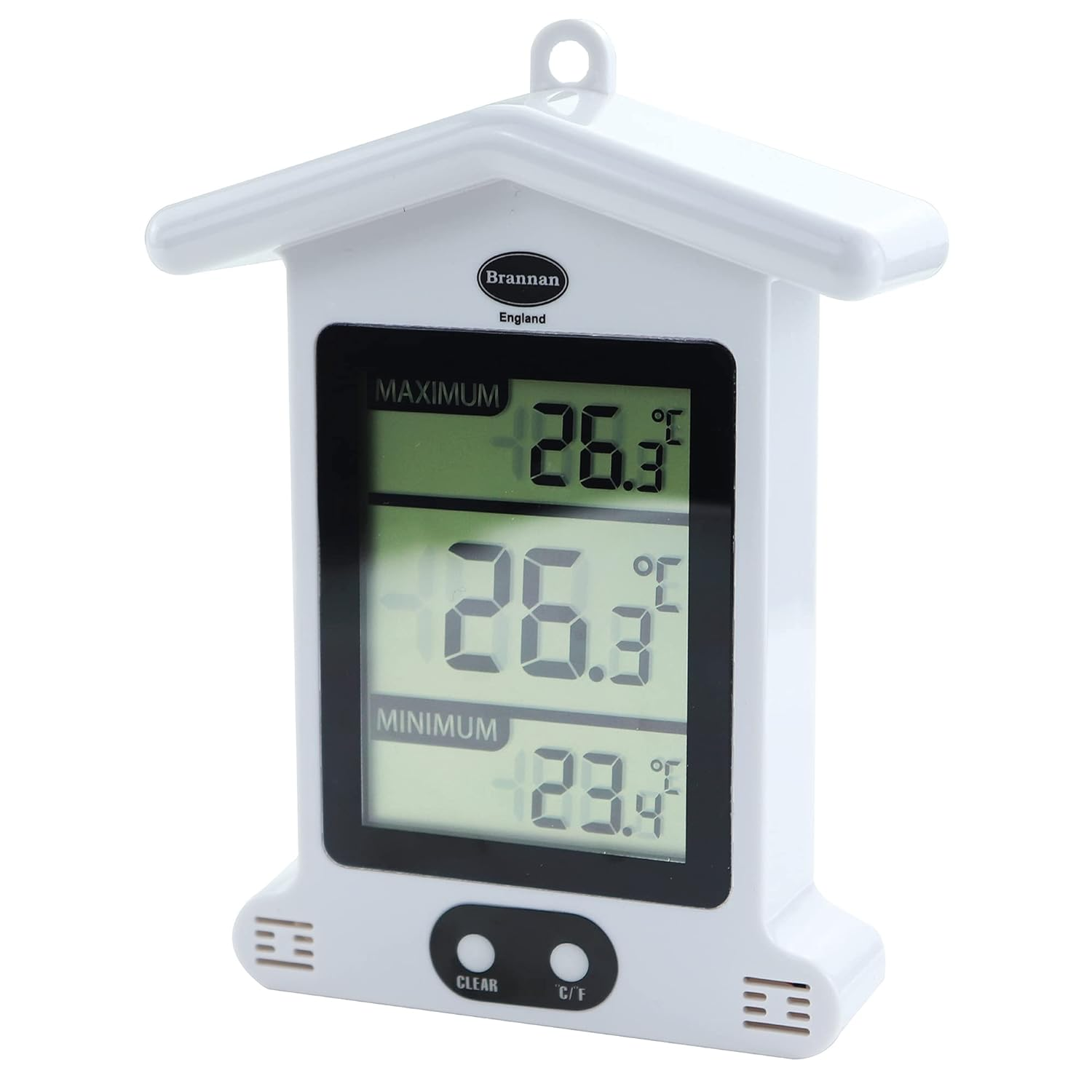 Brannan Digital White Greenhouse Thermometer &ndash; Stylish Weatherproof Max Min Thermometer to Monitor Maximum and Minimum Temperatures in a Garden Greenhouse Indoor Room Home Growroom Easily Wall Mounted image number 4