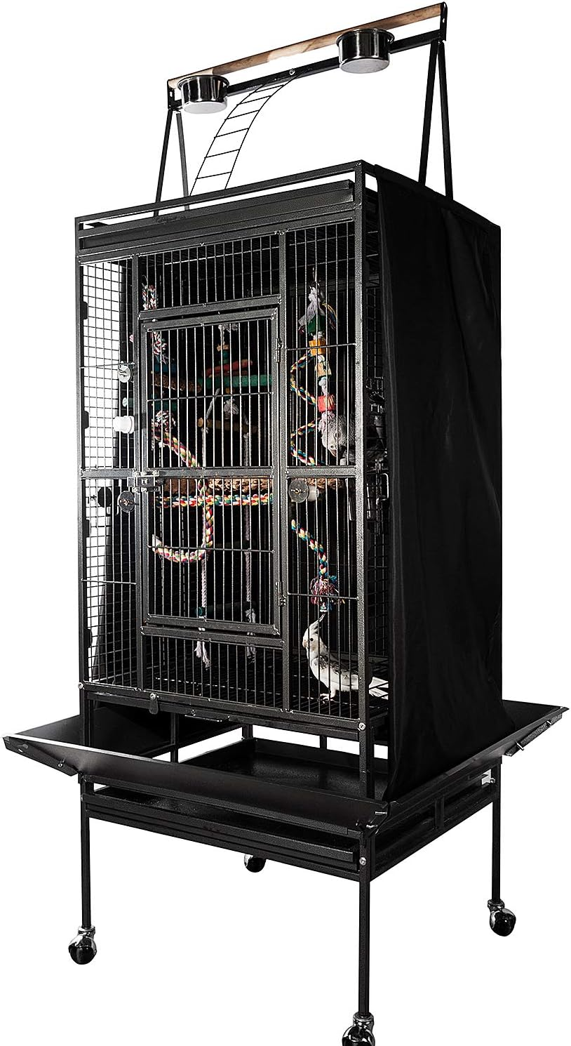 Colorday Good Night Bird Cage Cover for Large Bird Cage with Play Top,Black Large image number 5