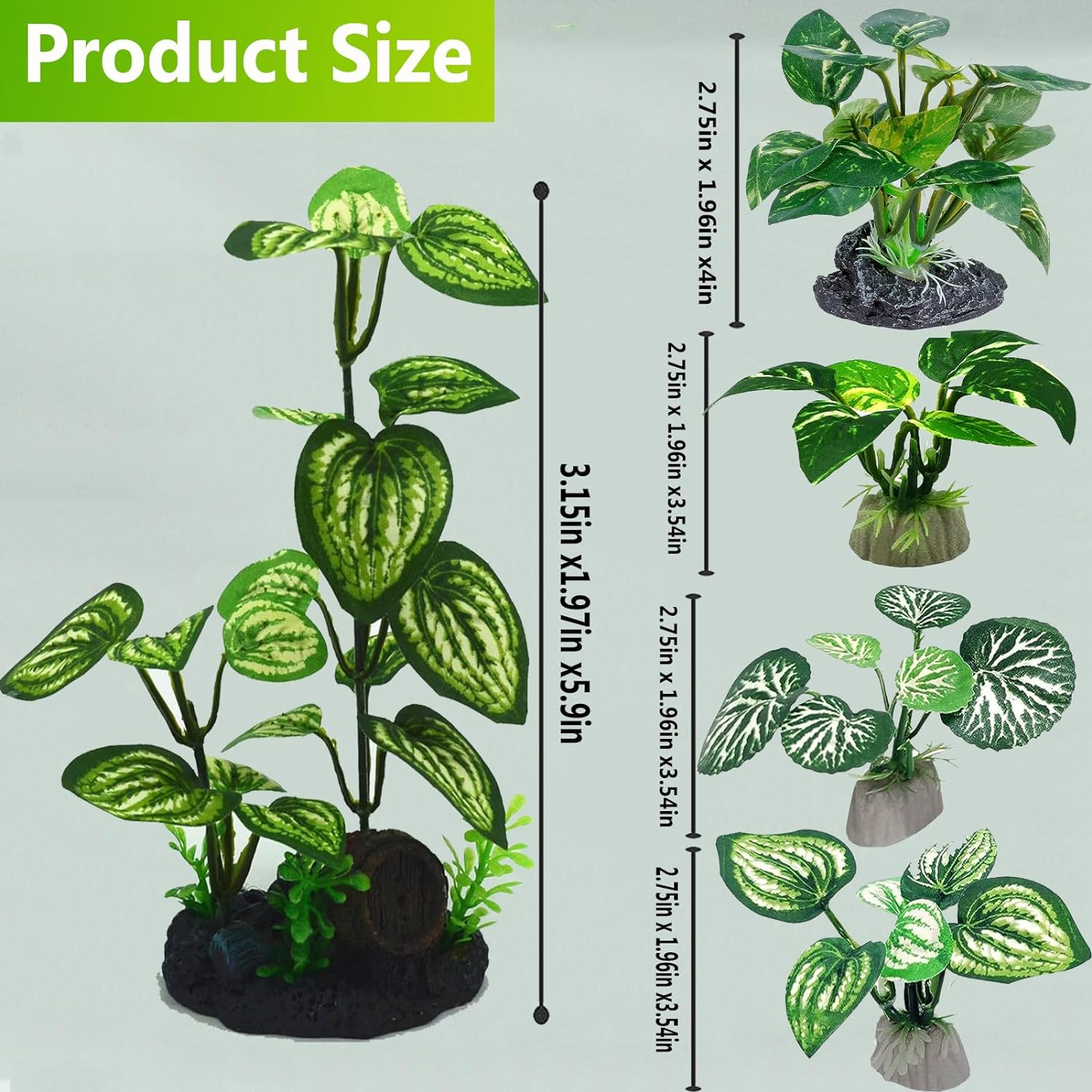 Aquarium Plants,Artificial Fish Tank Decorations,6Pcs Plastic Fish Aquarium Plants,Fish Tank Decor Accessories for Household and Office Aquarium Simulation image number 5