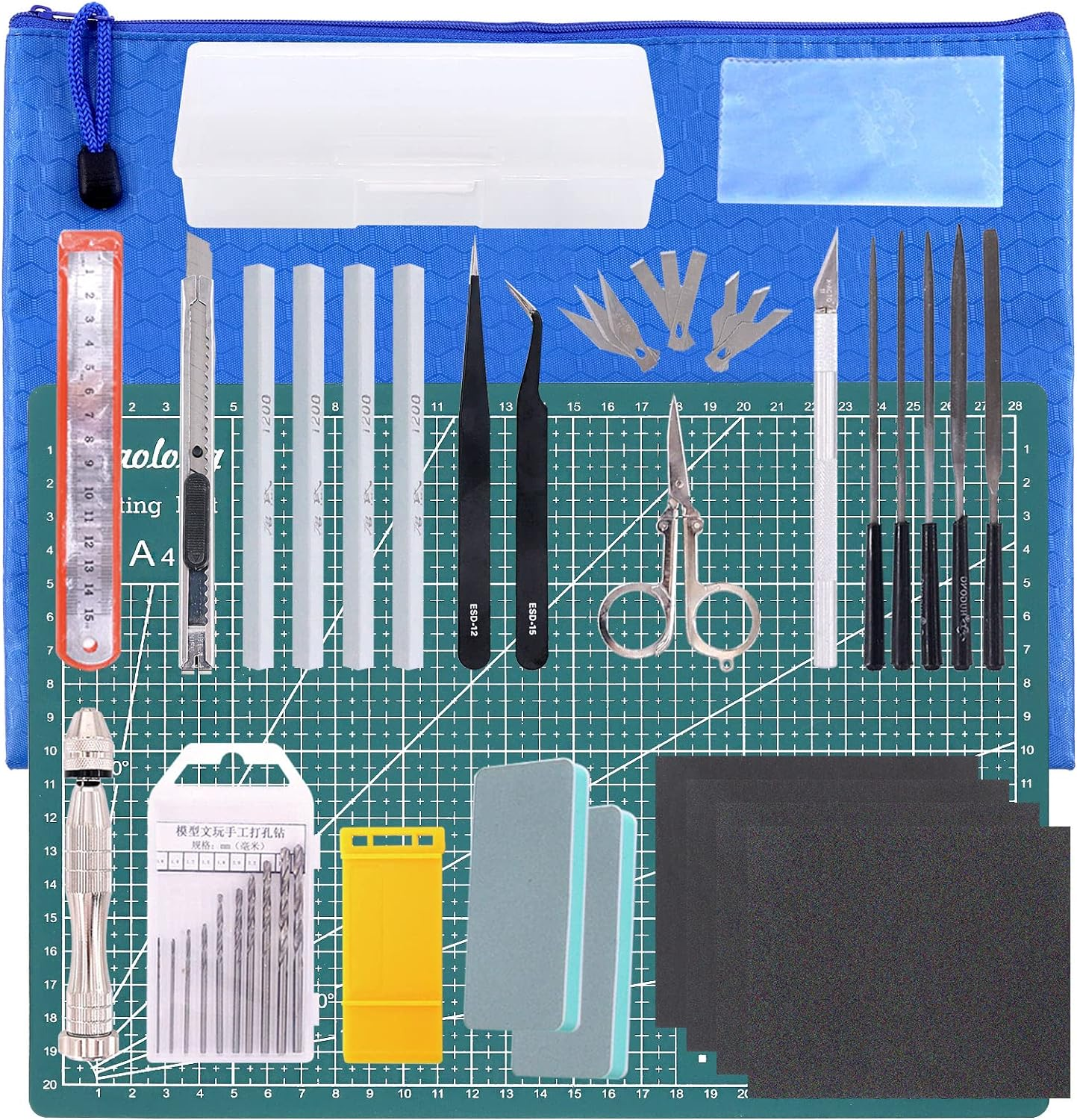 Rustark 27Pcs Modeler Basic Tools Craft Set Hobby Building Tools Kit for Professional Gundam Model Assemble Building