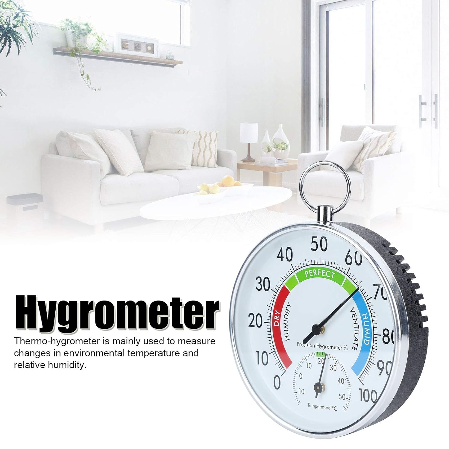 Thermometer Hygrometer Temperature Humidity Meter with Hanging Suitable for Indoor Greenhouse Planting and Warehouse Temperature Measurement Conforms image number 3
