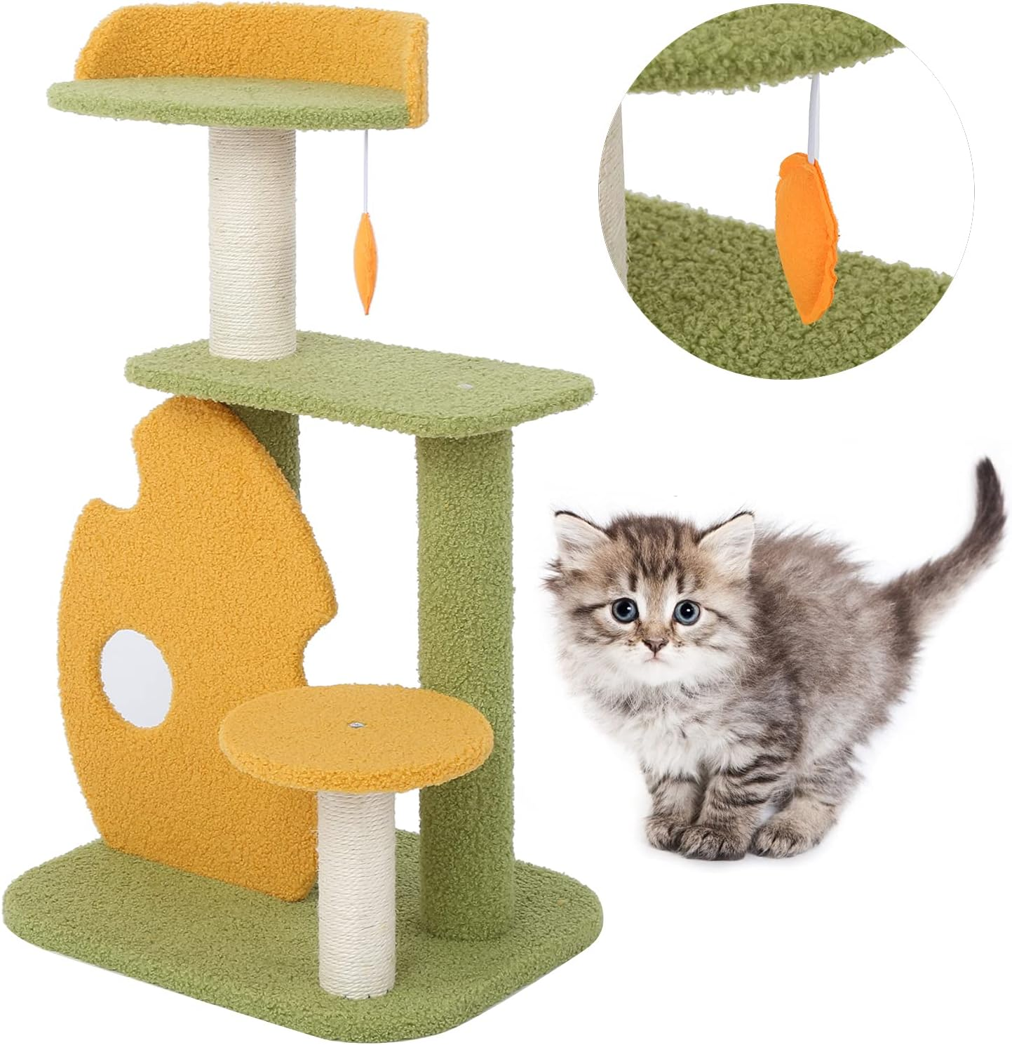 Rain Forest Cat Climbing Tree Multi Tiered Cat Condo with Robust Scratching Posts and Plush Lounging Shelves Perfect for Active Kittens and Adult Cats