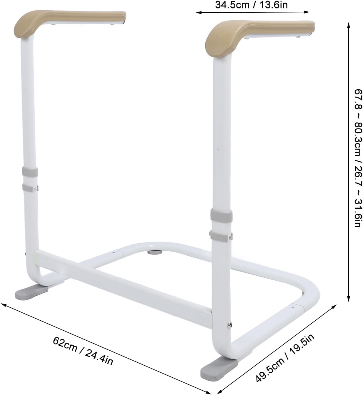 Stand Assist, Couch & Chair Standing Aid for Elderly Seniors, Mobility Standing Aid Rail with 6 Heights Adjustable, TPE Handles, Non Slip Seat Lifter Chair Lift Assist Device - Gray image number 6