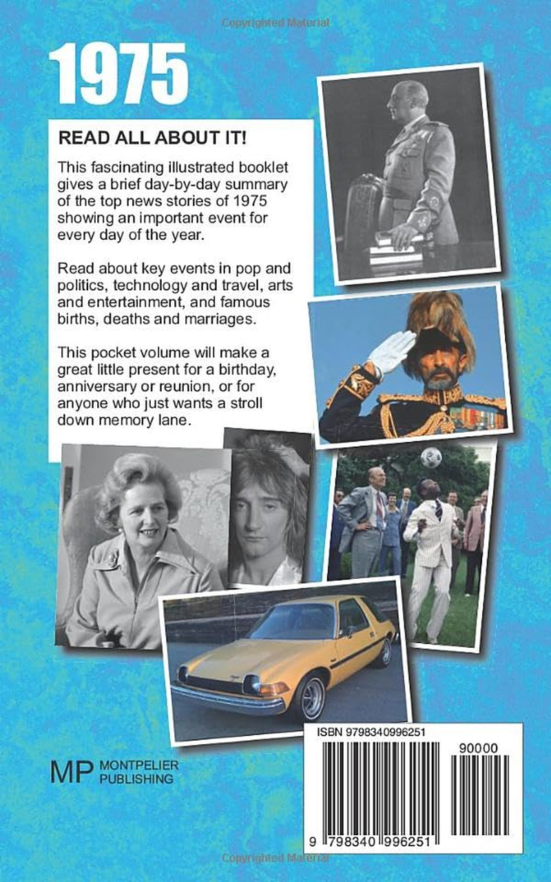 Events of 1975: Birthday or Anniversary Gift Book with News for Every Day of the Year