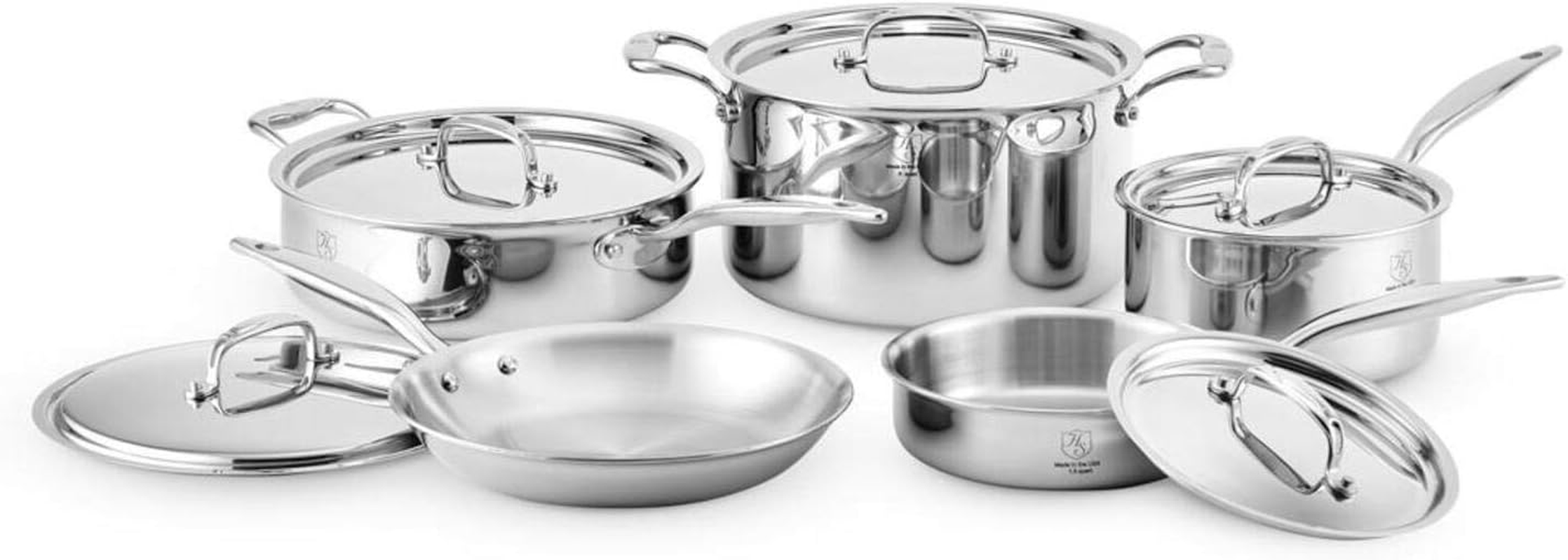 Heritage Steel 8 Piece Core Cookware Set - Made in USA - Titanium Strengthened 316Ti Stainless Steel with 5-Ply Construction - Induction-Ready and Fully Clad image number 5