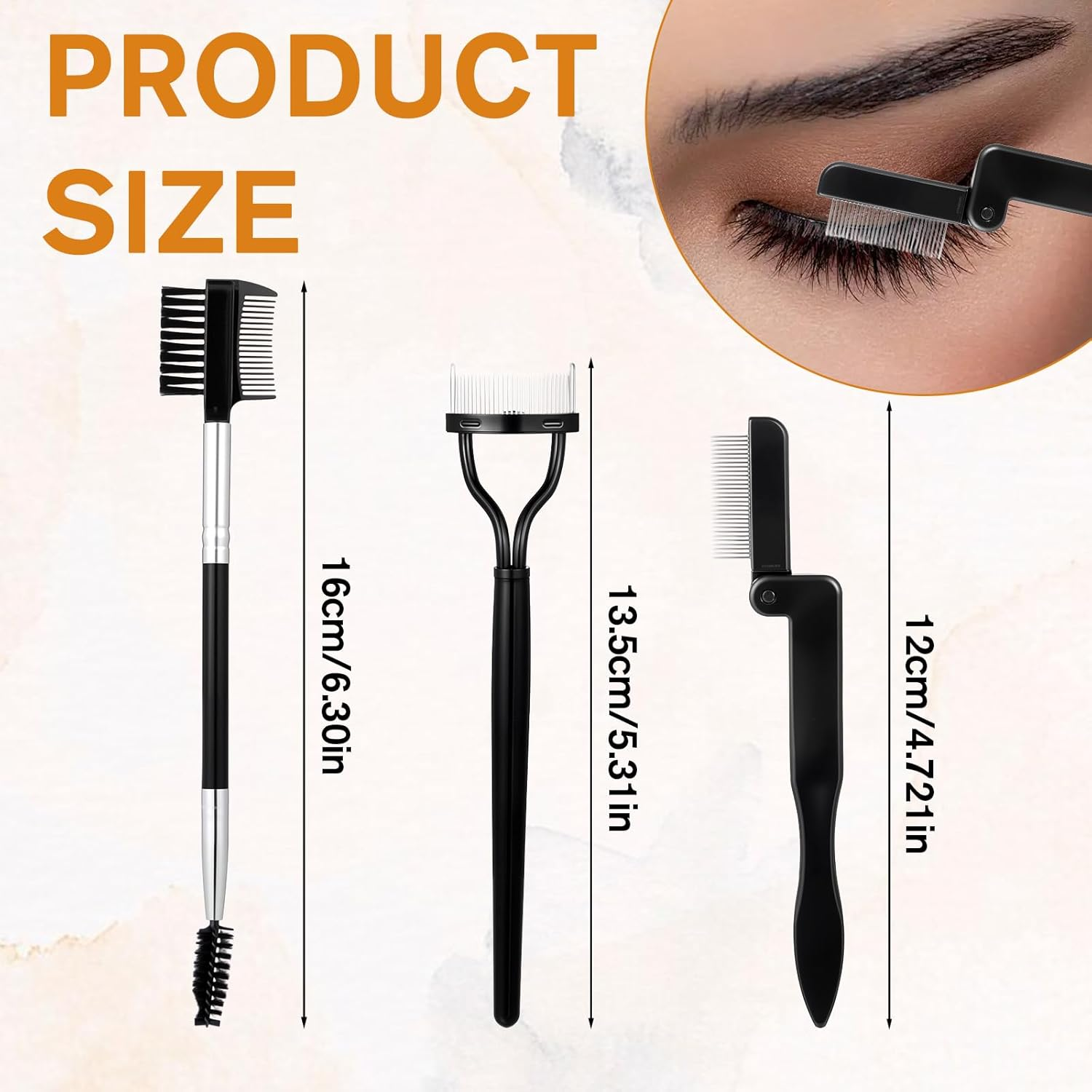 3PCS Eyelash Comb Lash Separator Lash Spoolie Mascara Applicator Definer Lashs Comb Eye Makeup Brushes for Combing Separating Lashes image number 6