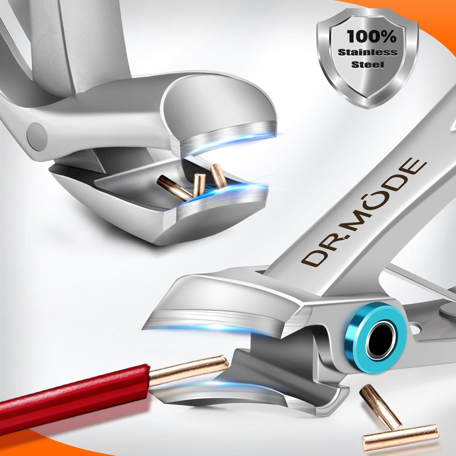 Slanted Toenail Clippers for Seniors Thick Toenails, Angled Head Large Nail Clippers for Men Thick Ingrown Nails with Wide Opening, Nail Cutter with Catcher -Silver image number 6