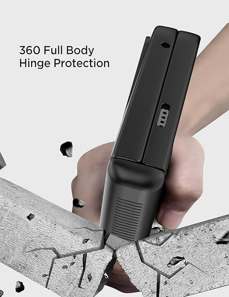 ELEPIK for Google Pixel 9 Pro Fold Case with Kickstand [Built-In Screen Protector] [Hinge Protector] [Military Drop Protection] [Non-Slip] Pixel Phone Case with Wireless Charging, Black. image number 5