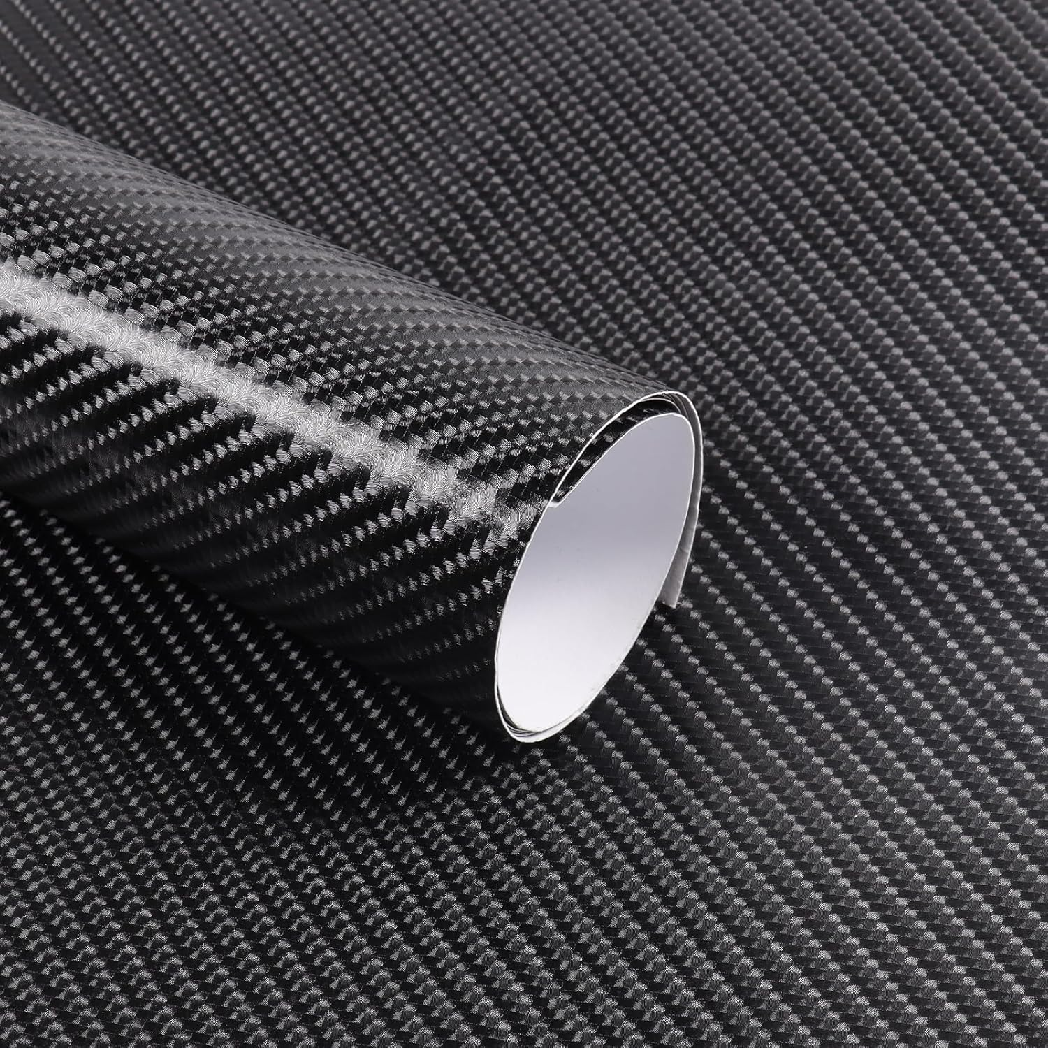 Carbon Fibre Wrap - Glossy 3D Black Vinly Wrap, Carbon Fiber Vinyl Wrap for Automotive Care, Car Vinyl Wraps with Air Release Bubble-Free Easy Work (50Cm &times; 200Cm) image number 6