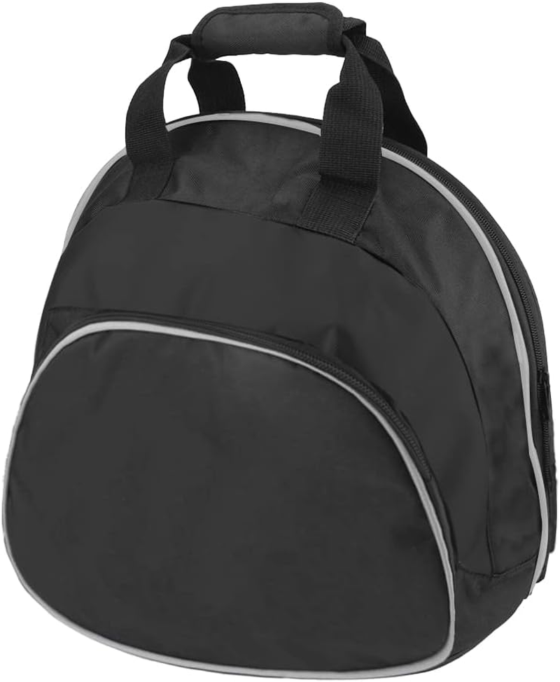 Ruihisong Helmet Bag, Motorcycle Helmet Bag, Black, 16X8X12 Inches, Silver Piping, Two-Way Zipper, Carrying Handle, Cashmere Lining image number 6