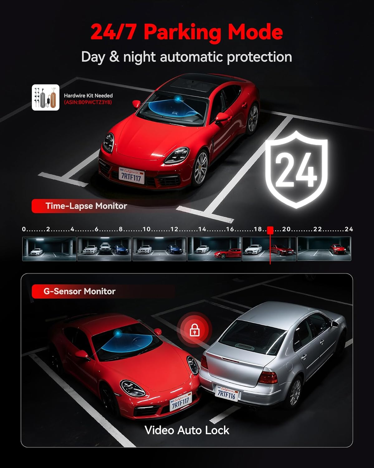 REDTIGER 4K Dash Cam Front, Mini Dashcam with Wifi, Anti-Theft Car Camera with Night Vision, WDR, 24H Parking Mode, Loop Recording, Two-Step Installation, Included 32GB Card, Supports 256GB Max(F11) image number 3