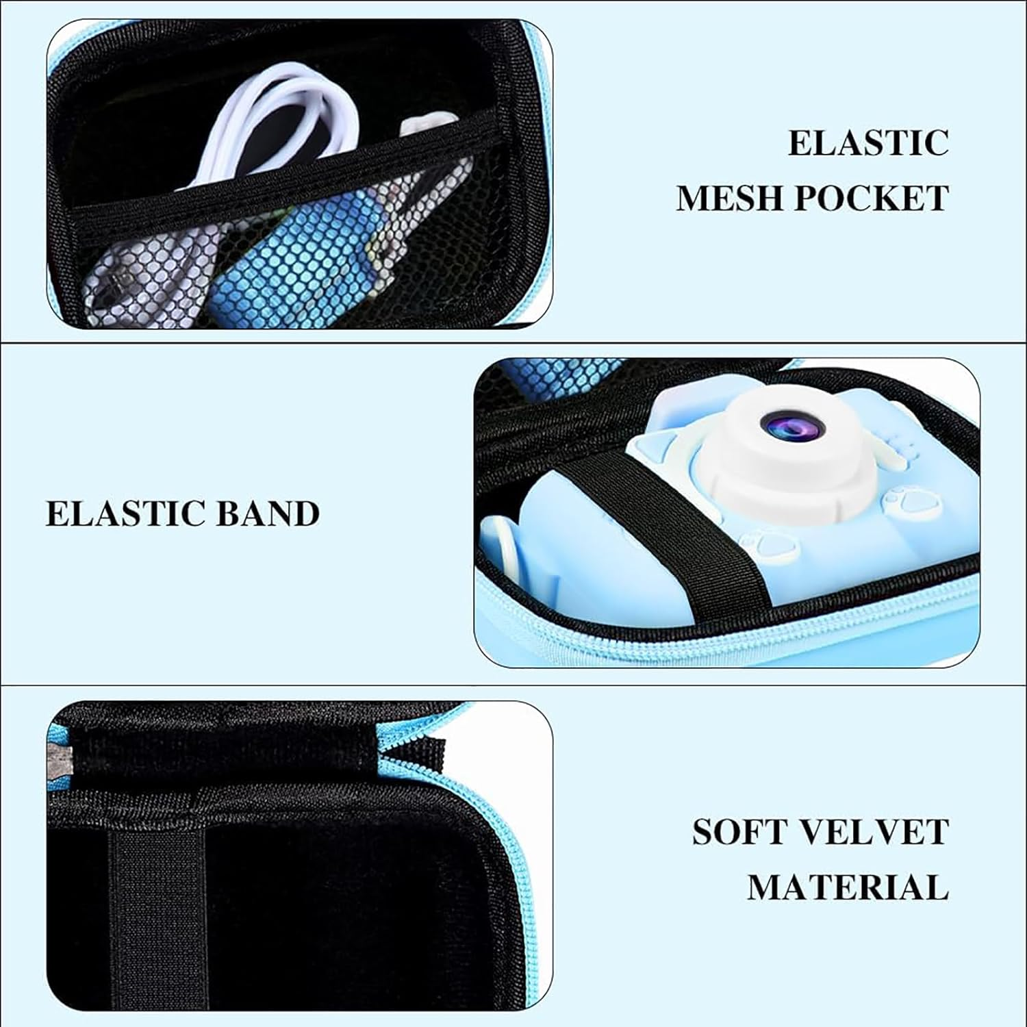 Leayjeen Kids Camera Case Compatible with Goopow Kids Camera Toys for 3-8 Years Old Boys and Girl, Kids Digital Video Camera for Gift (Blue)