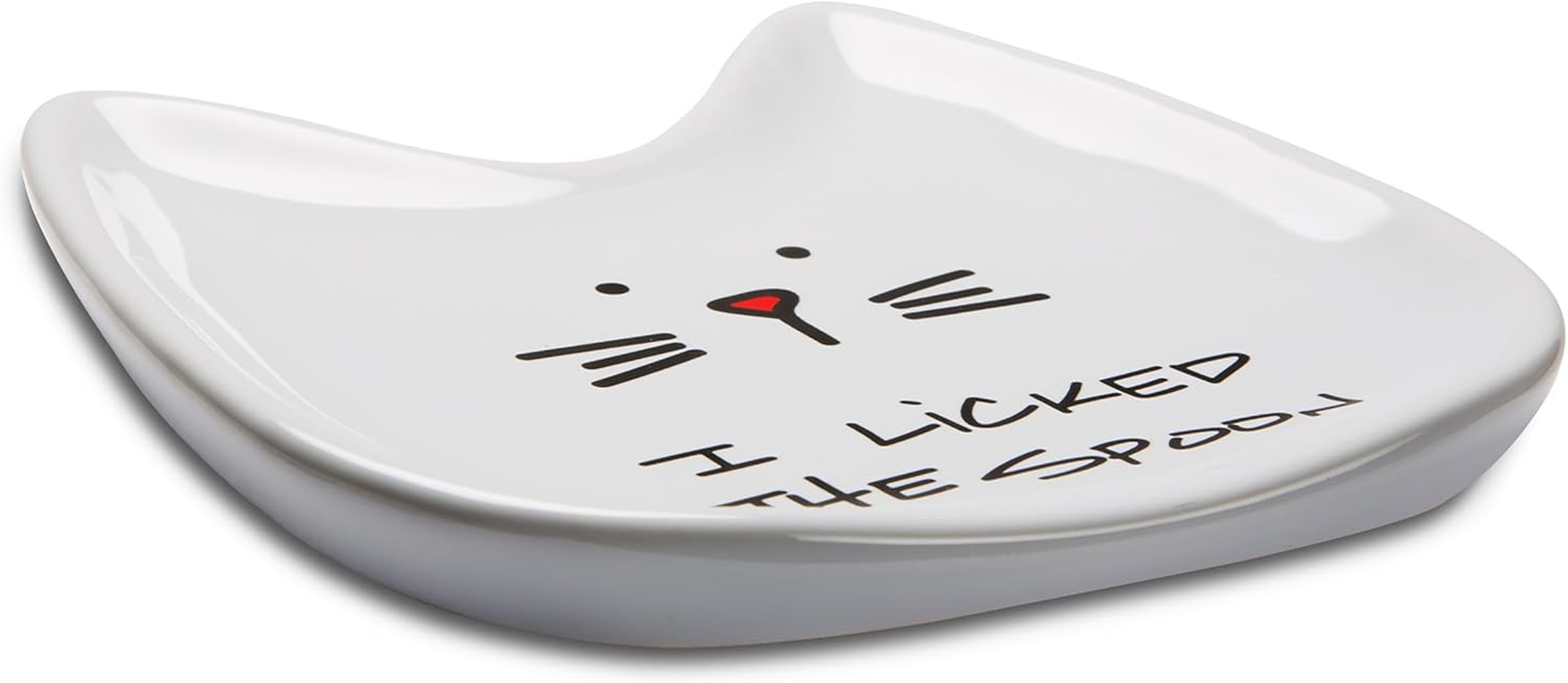 Pavilion Gift Company Blobby Cat, Cat Spoon Rest I Licked the Spoon, 5", White image number 4