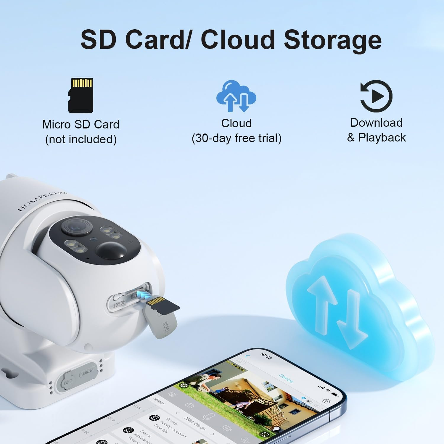 360&deg; PTZ Wifi Camera, Solar Security Camera Outdoor, CCTV Camera for Home Surveillance, 2K HD Color Night Vision, 2-Way Audio, PIR Human Detection, Sd/Cloud, Phone App Alerts