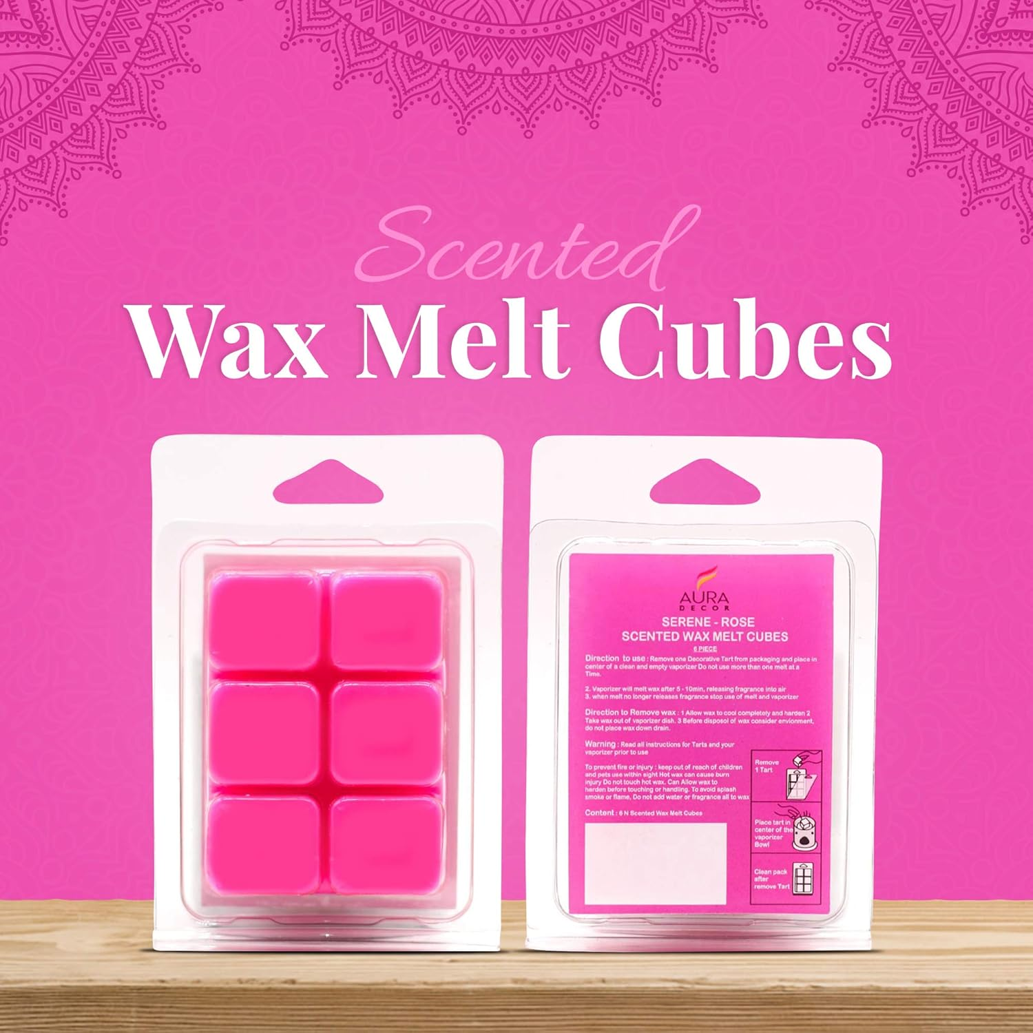Auradecor Wax Melt Tarts Rich Premium Fragrance Rose(90 Gm) image number 6