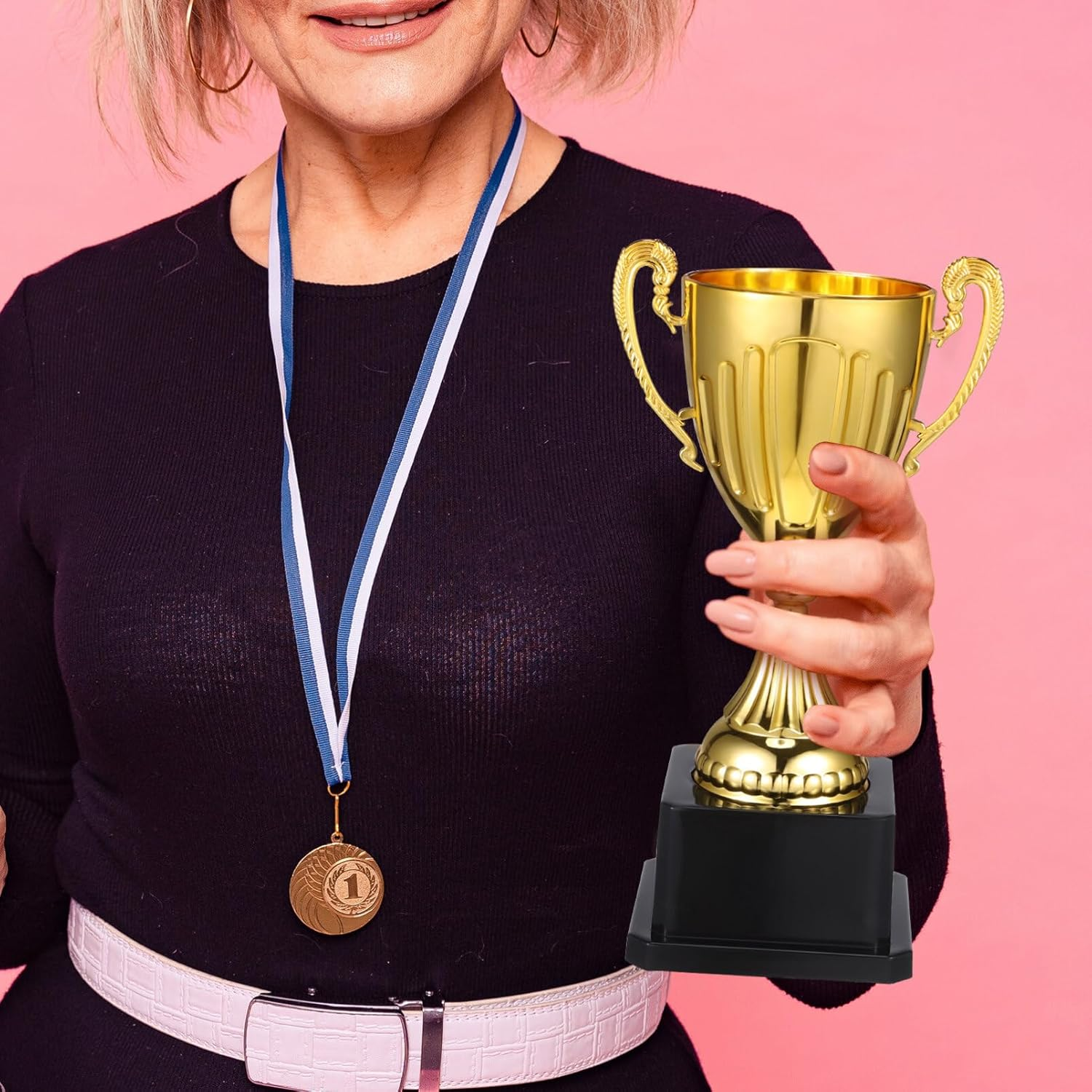 VICASKY Plastic Trophies Participation Competitions - Tournaments Birthday Competitions Spelling Mini Gold Award Trophy Cup, Plastic Trophies Golden Cup Participation for Party Favors image number 2