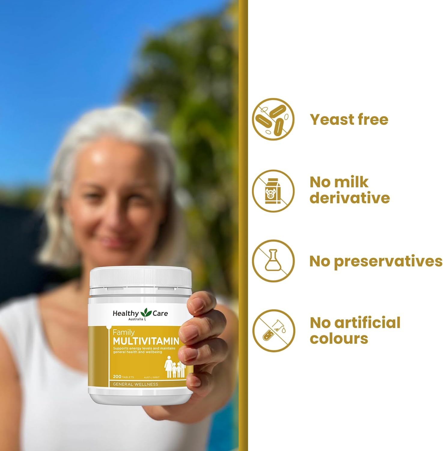 Healthy Care Family Multivitamin Chewable Tablets - Complete Daily Nutritional Support - Premium Dietary Supplement - All-Natural Ingredients - 200 Tablets image number 6