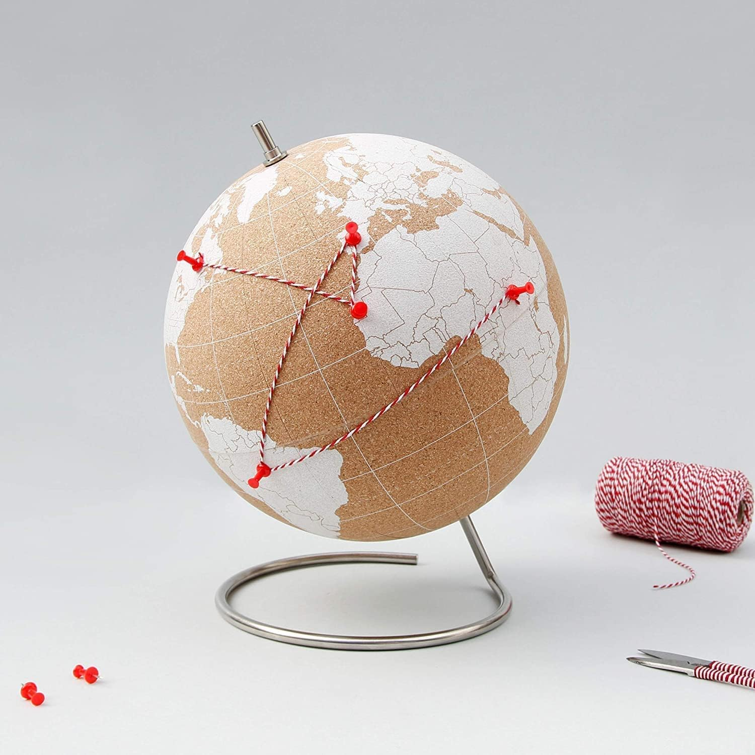 Suck UK Cork World Map with Push Pins - Complete Map of the World in Beautiful Cork - Mini 6 Inch Globe image number 6