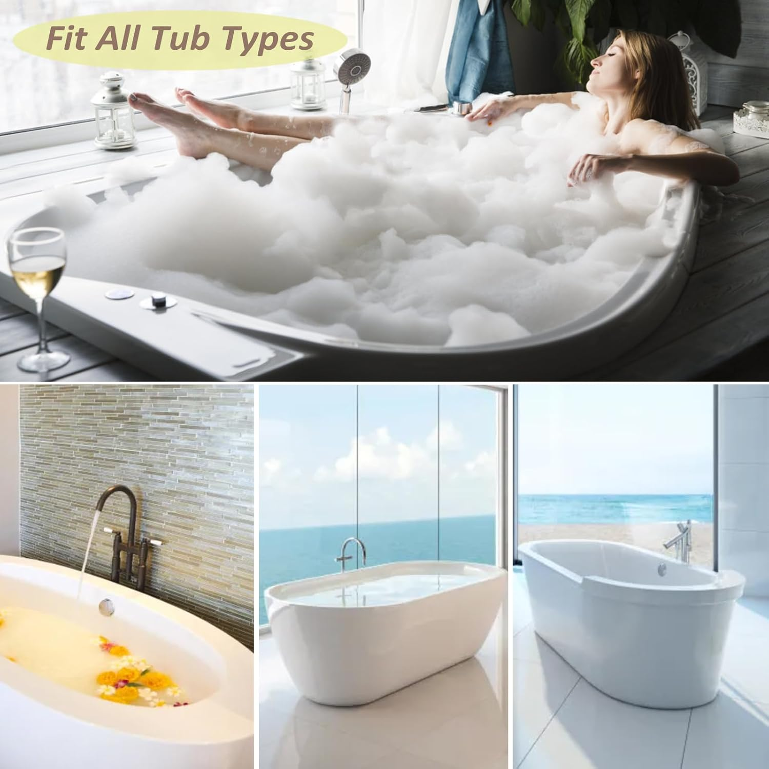 Bath Pillow Bathtub Pillow, Luxury Bathtub Spa Pillow for Neck and Back Support, Quick Dry Bath Tub Pillow with Soft 4D Mesh Fabric and Non-Slip Suction Cups, Relaxing Bath Accessories Spa Gifts image number 3