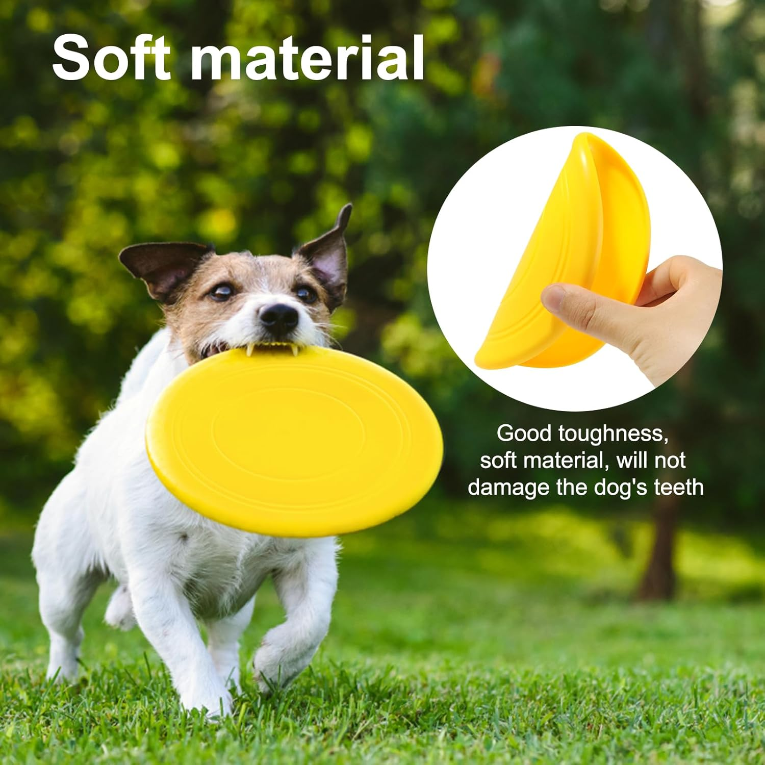 Pack of 7 Dog Frisbees, 17.5 Cm Training Discs Dog, Dog Toy Frisbee Made of Natural Rubber, 7 Colours Water Frisbee, Versatile Soft Frisbee for Dog Training, Throwing, Catching and Playing image number 5