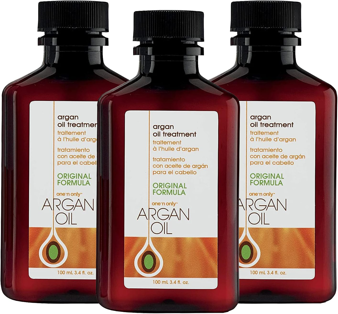 One 'N Only Argan Oil Hair Treatment - Lightweight & Hydrating Hair Oil for Natural, Wigs & Extensions - Shine Enhancing, Heat Protectant & Frizz Control (3.4 Oz, 3Pk) image number 5