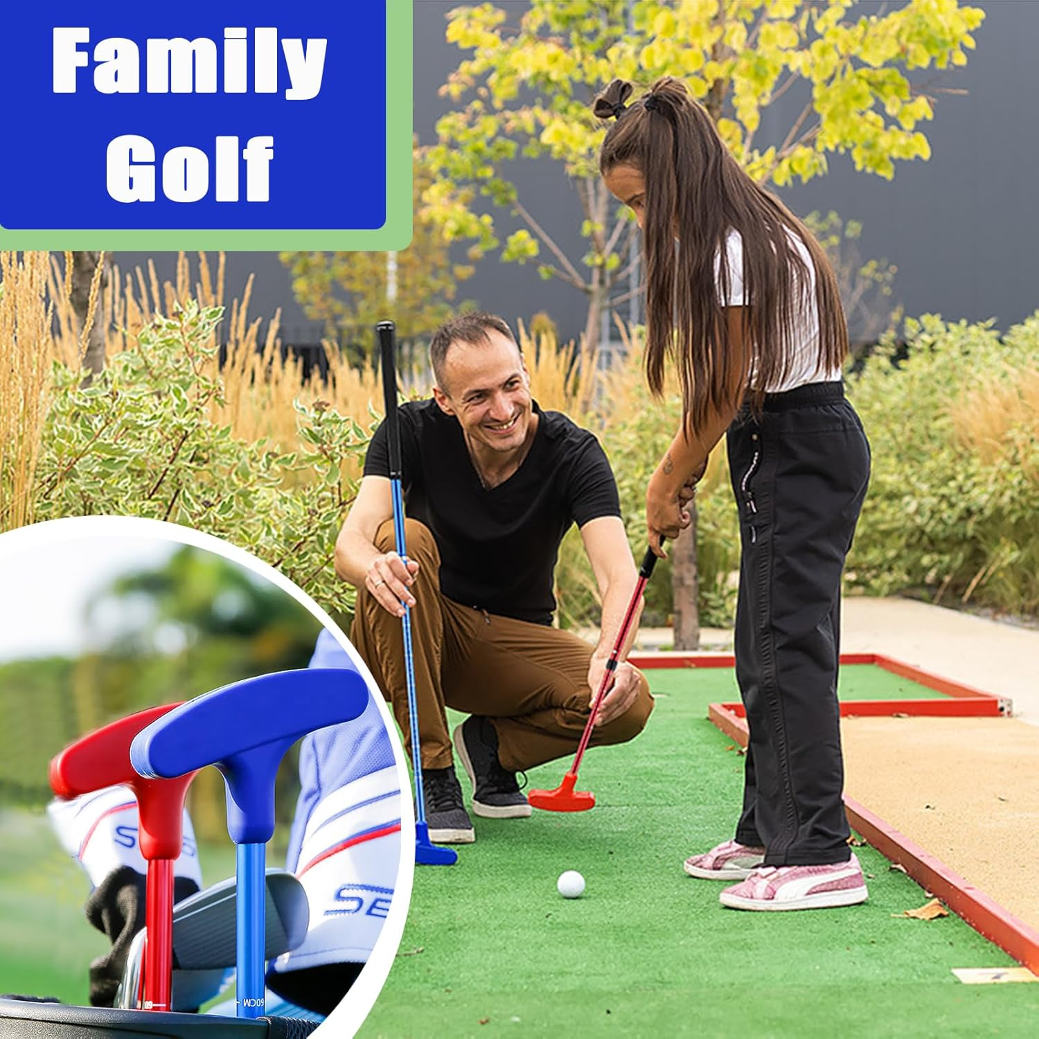 ENERKEEN 2 Pack Golf Putter Clubs Two-Way Putters with Blade Head Sturdy Shaft for Right and Left Hander Indoor Golf Putting Training Aids, Adjustable Length Putter image number 6