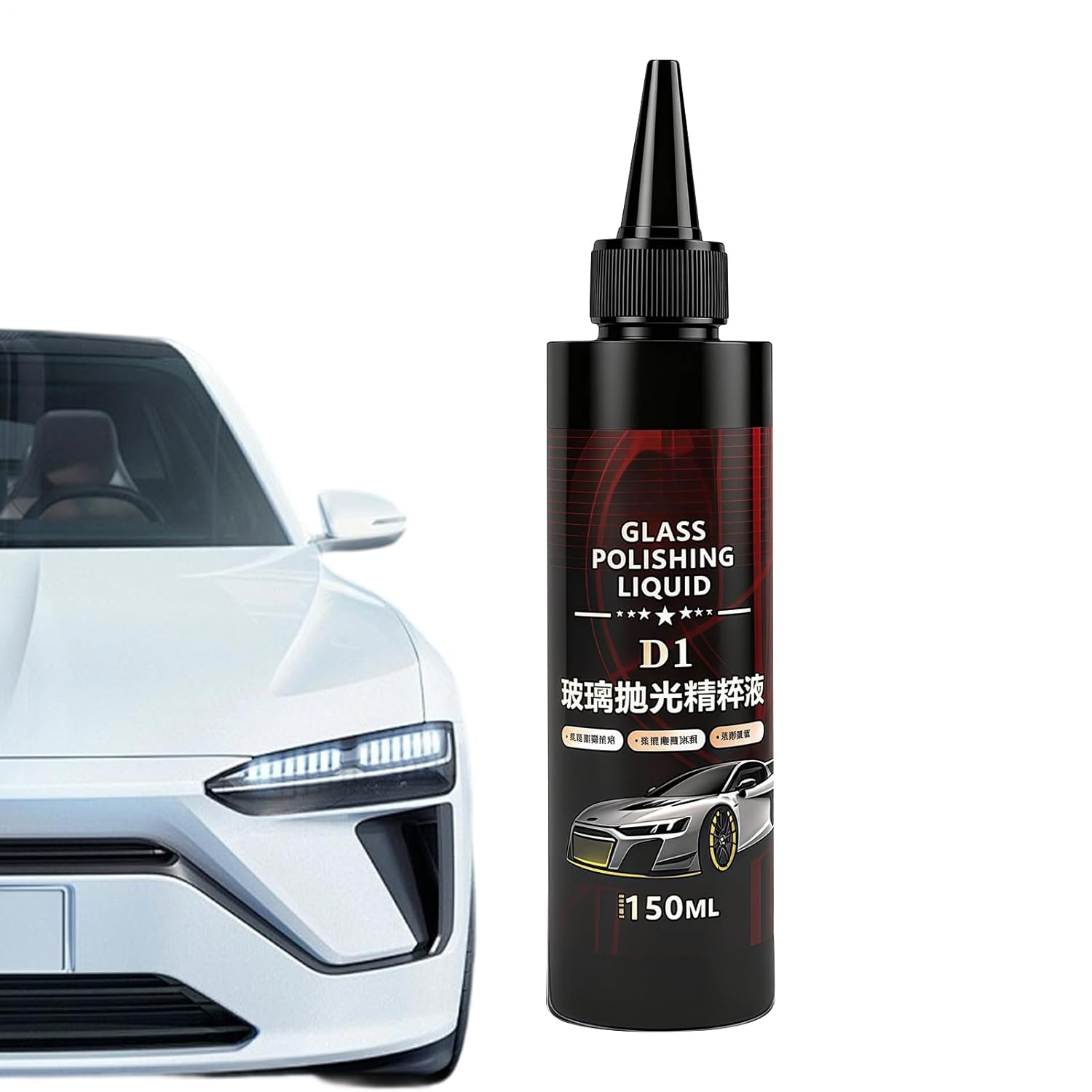 Huayeex Glass Polishing Compound | Windshield Oil Film Remover Glass Cleaner - High Gloss Shine Cleaner Detailing Supplies for Automotive Truck Men RV Safe Driving Women Travel image number 6