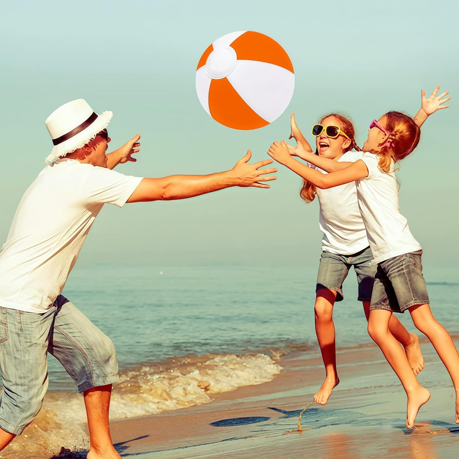 6 Pack Beach Balls, Large Inflatable Beach Balls Bulk, for Parties, Beach, Pools & Play