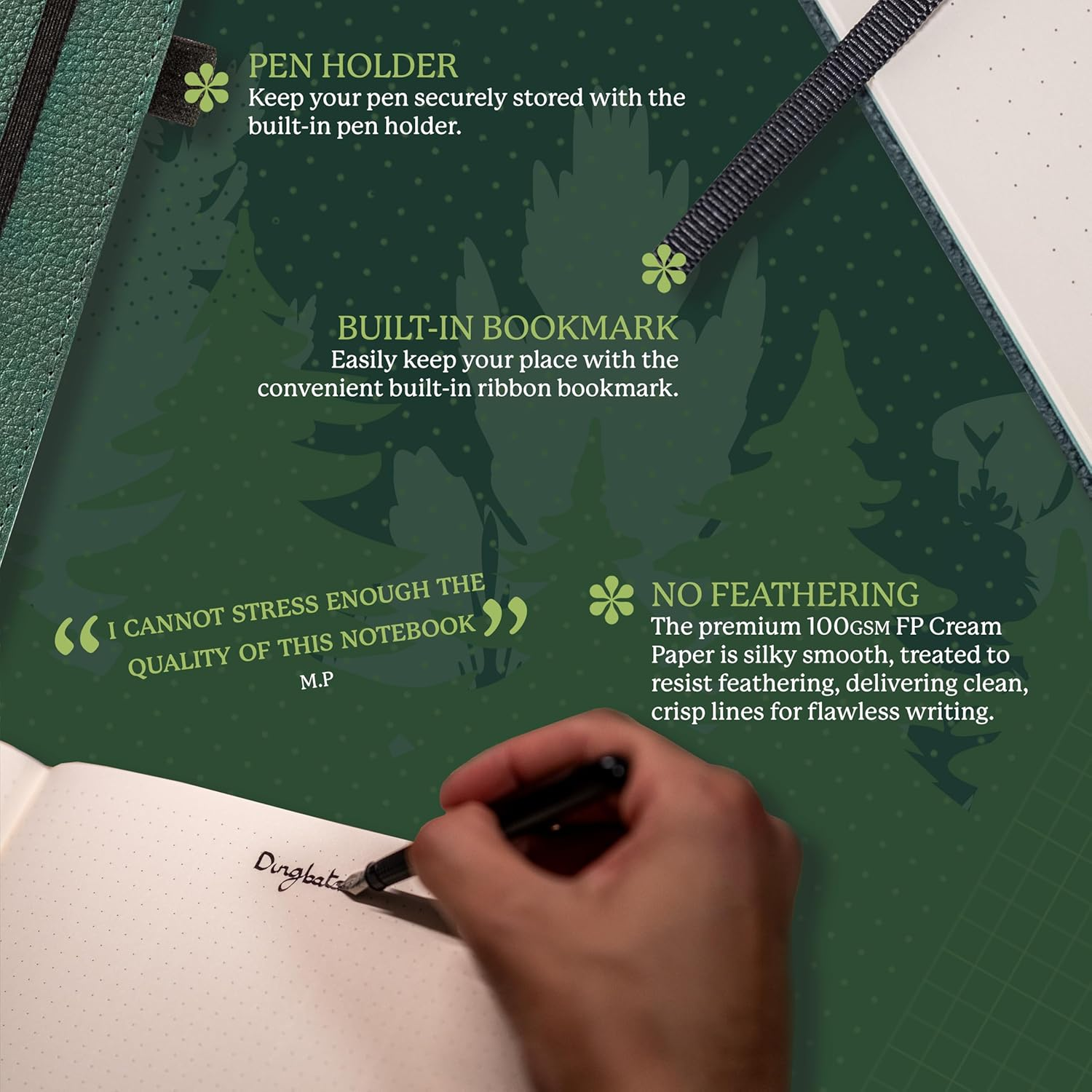 Dingbats* Wildlife Green Deer Notebook A4+ Plain image number 5