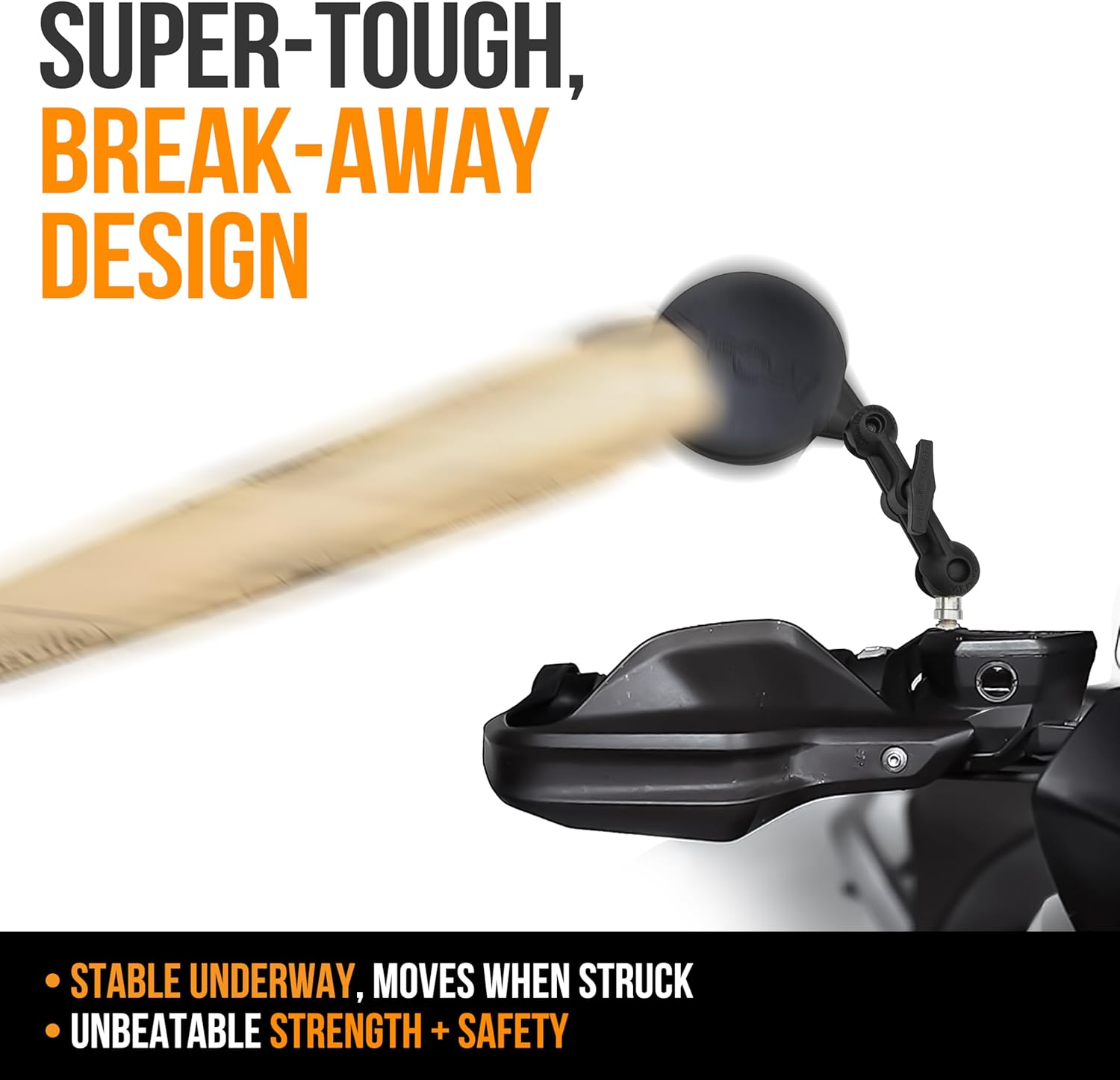 Doubletake Dualsport Mirror Kit 2.0, Universal Fit Folding Motorcycle Mirrors, Guaranteed for Life. image number 3