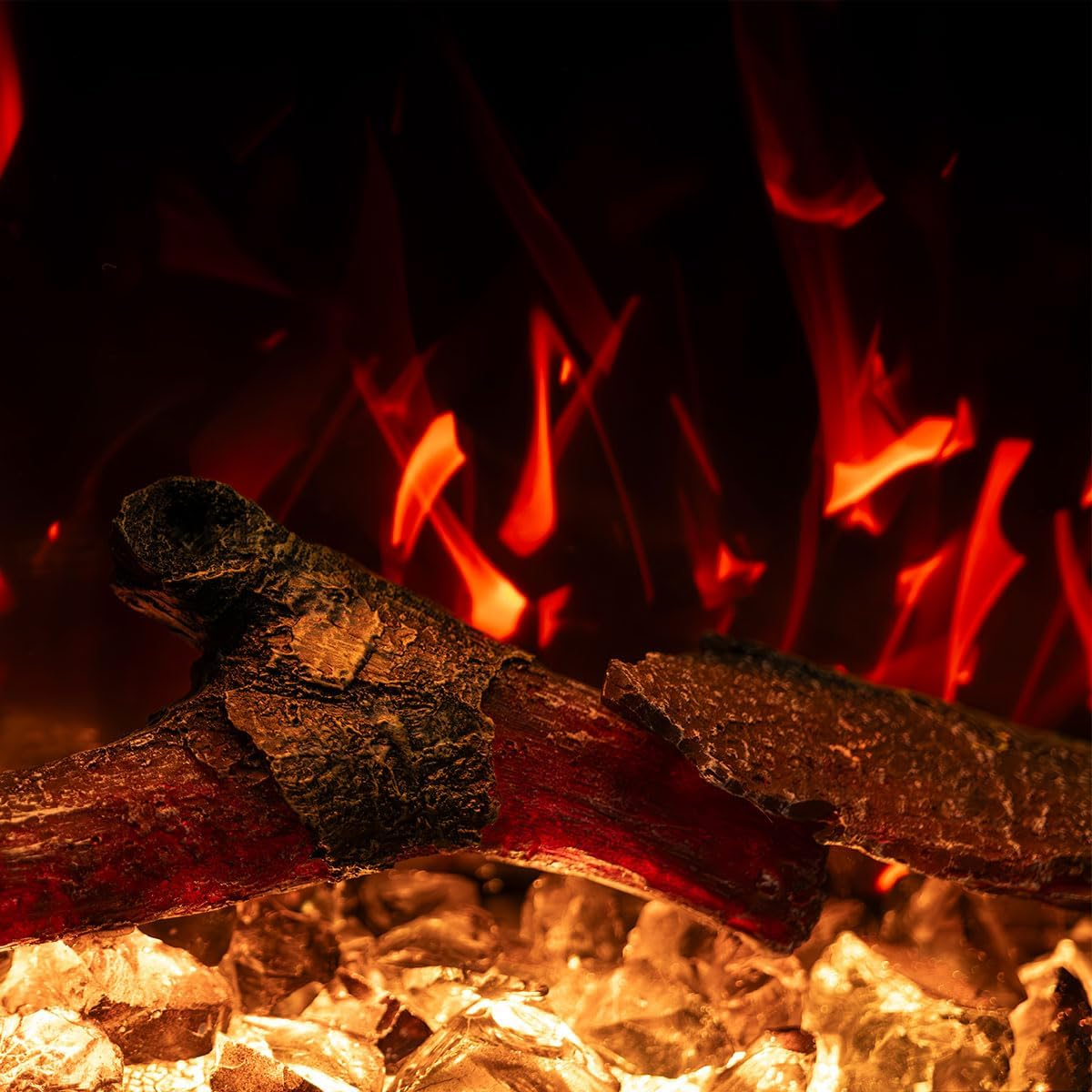 Modaliving Harmony Series 1500W Wall Mounted Electric Fireplace with Crackling Sound, 3D Flame, 13-Colour Ember Bed, Smartphone & Voice Control (55 Inch) image number 6