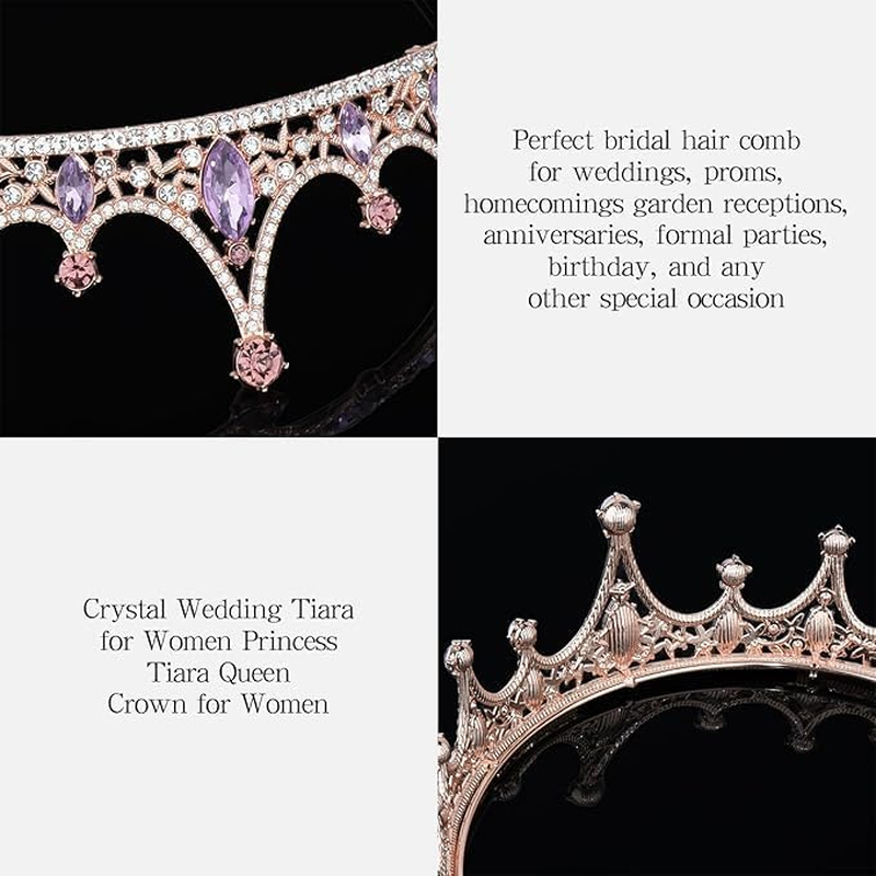 Diamond Crown Headbands Bridal Wedding Headwear Rhinestones Crown for Women Diamond Crown Birthday Hair Accessories