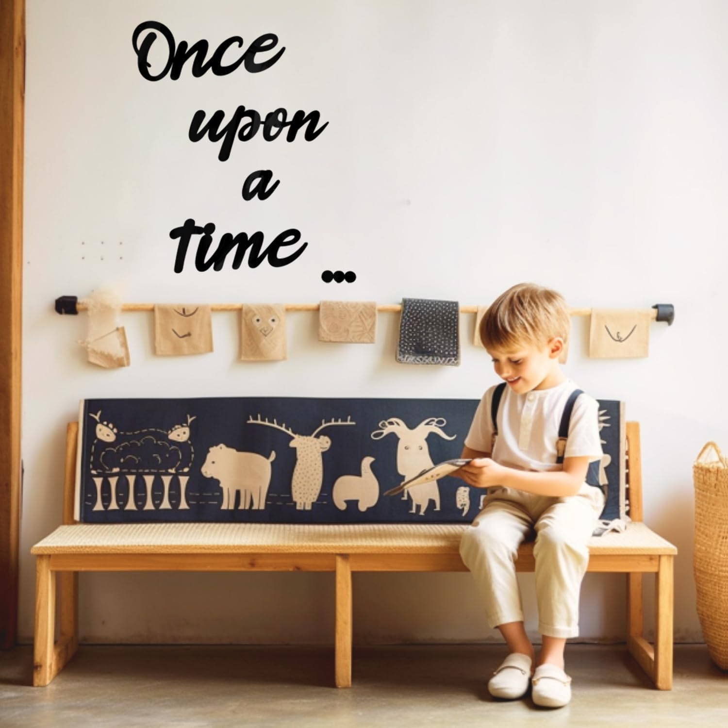 Longan Craft Once upon a Time Wood Sign Wall Decor for Reading Corner Kids Room Family Bookshelf Home D&eacute;cor Birthday Present DIY Decoration