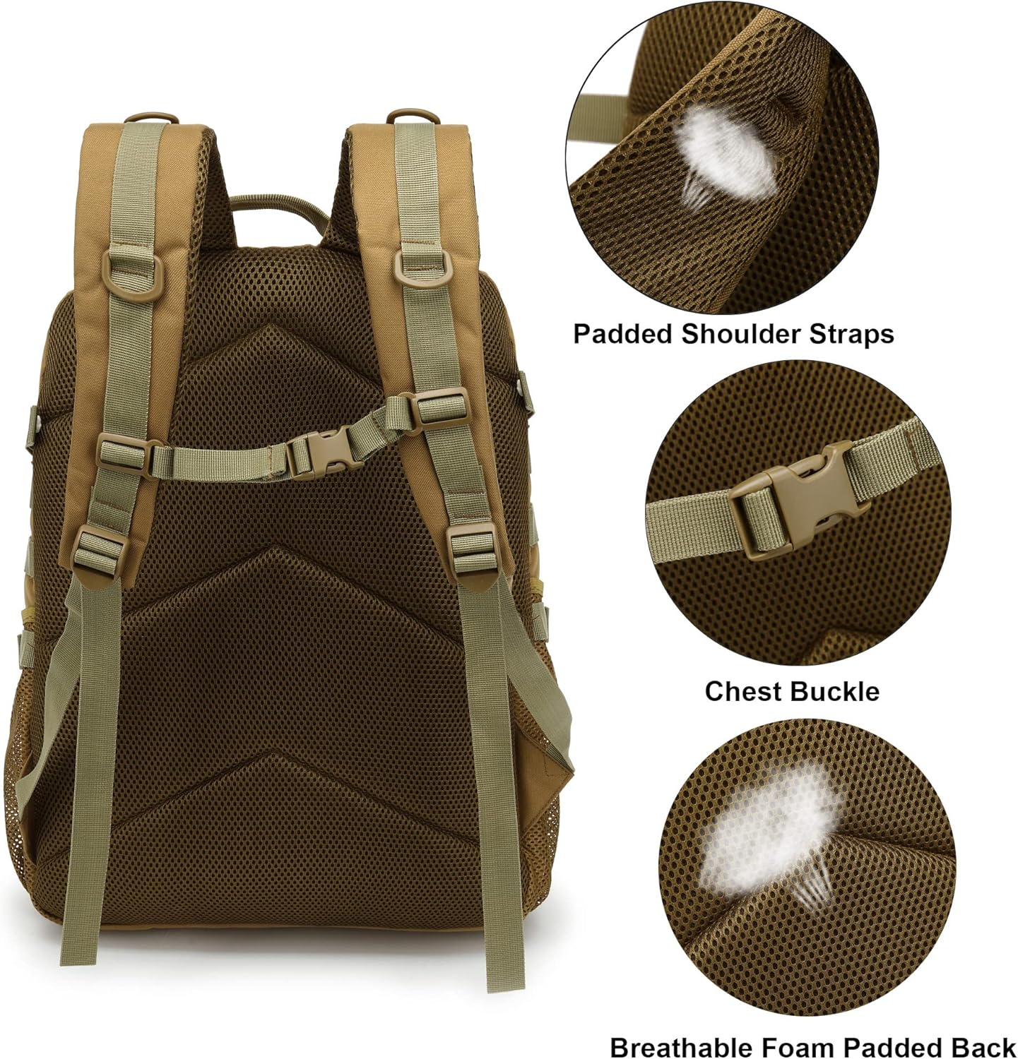 Xunteny Tactical Backpack Boys School Backpacks Mens College Bookbags for Kids Teens Adults Camping Hiking Traveling image number 2