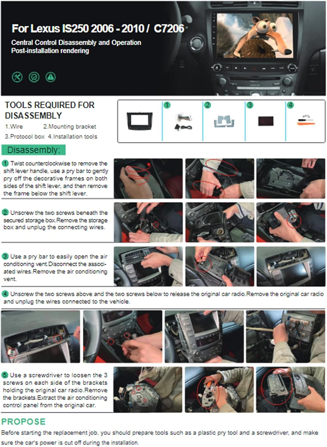 【Hifi 16EQ】 for IS250 IS300 IS200 IS220 IS350 2005-2012 Android Car Stereo with Wireless Carplay Android Auto, Podofo 10.1Inch 1080P HD IPS Touch Screen Car Radio Bluetooth GPS Wifi SWC Backup Camera image number 6